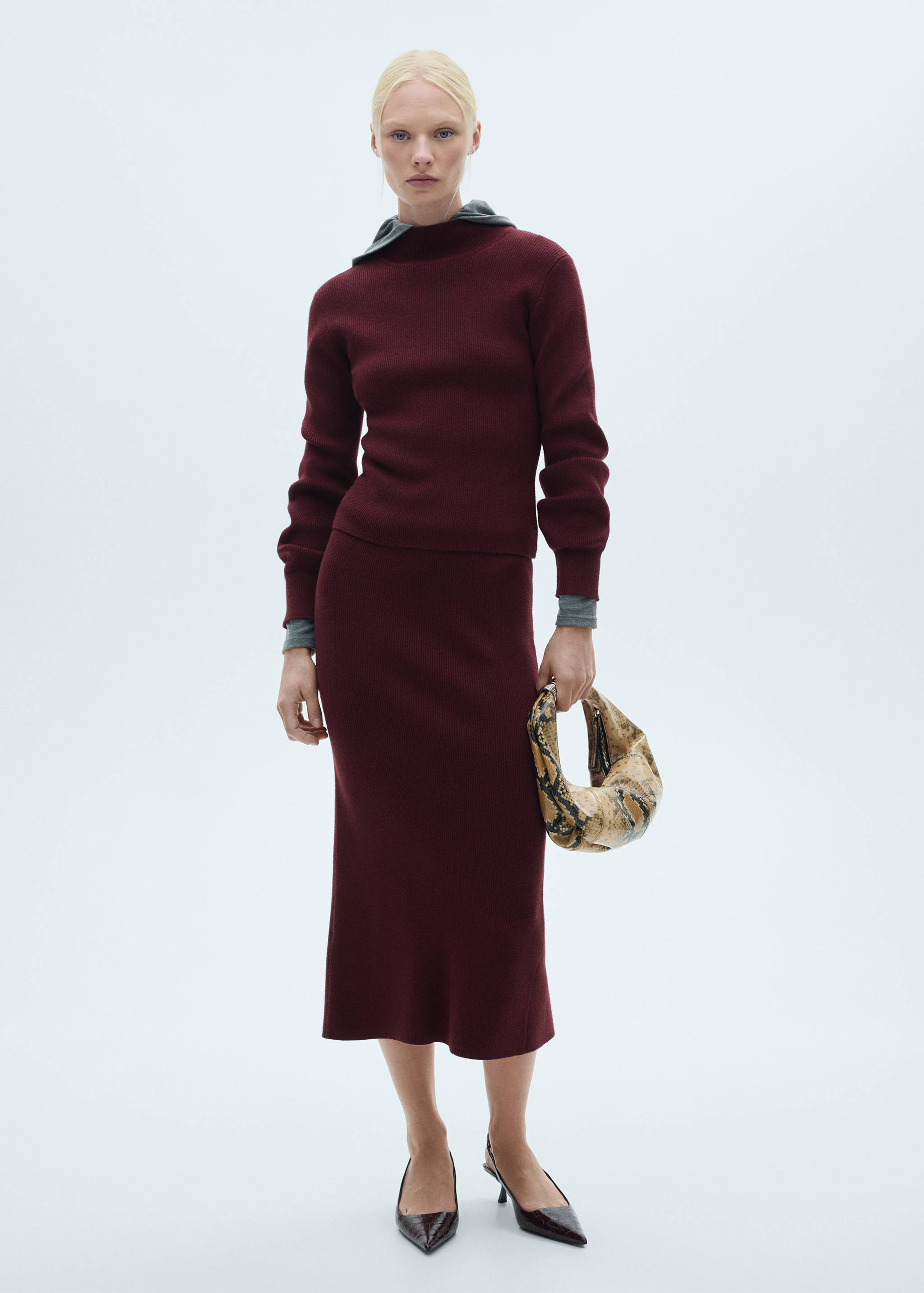 圆领罗纹毛衣 - null