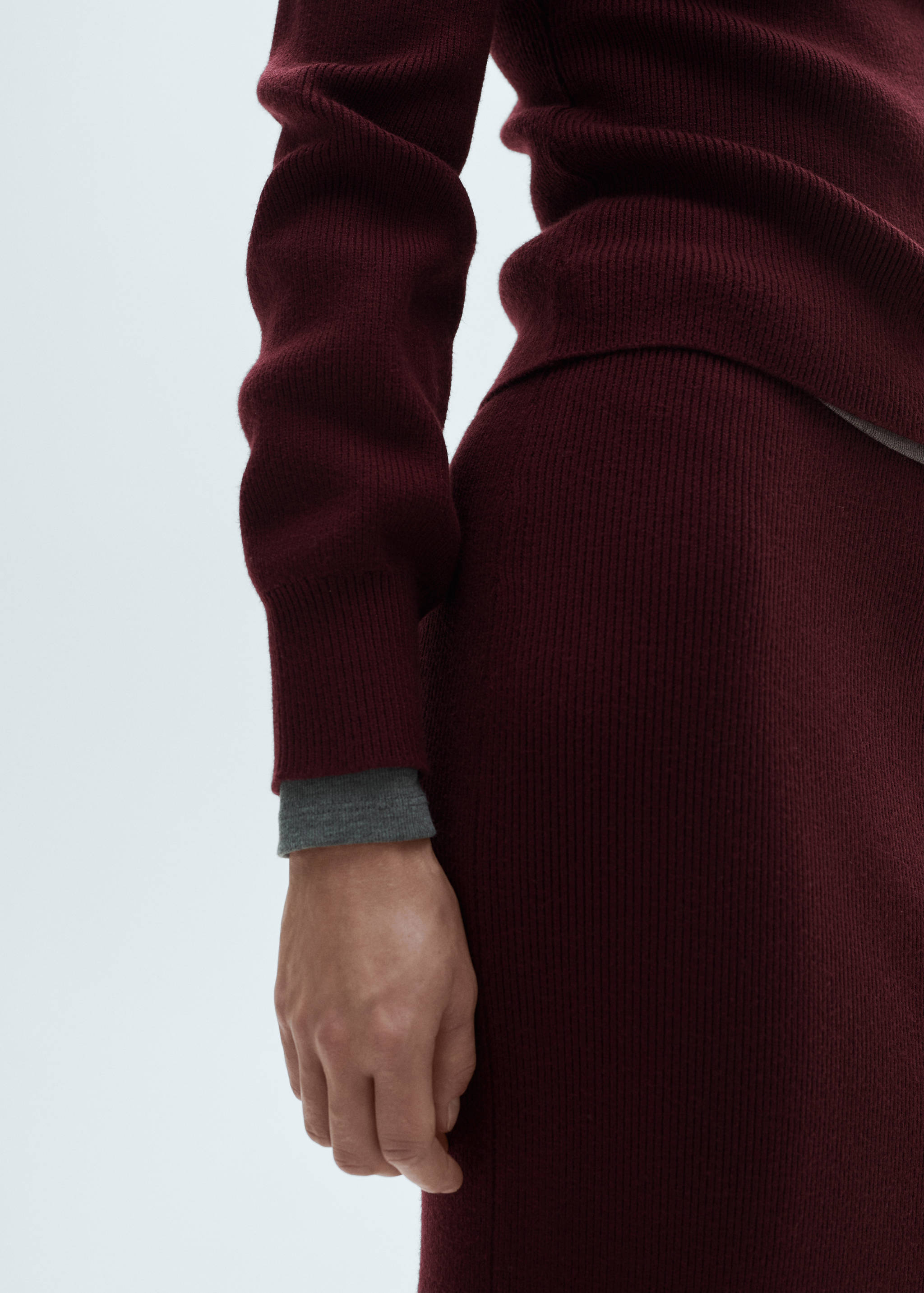 圆领罗纹毛衣 - null