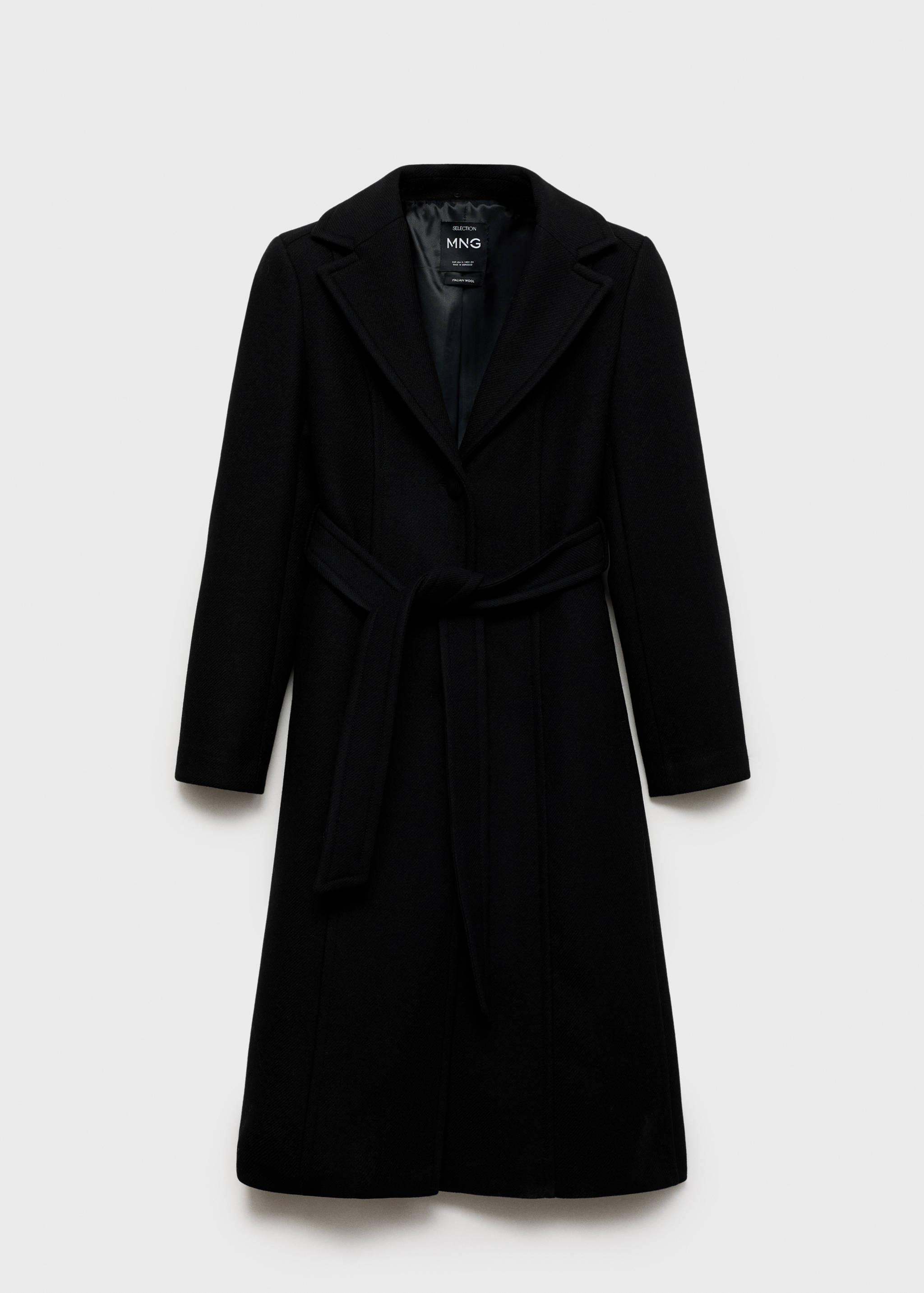 Detachable wool coat with fur-effect collar - Details of the article 8