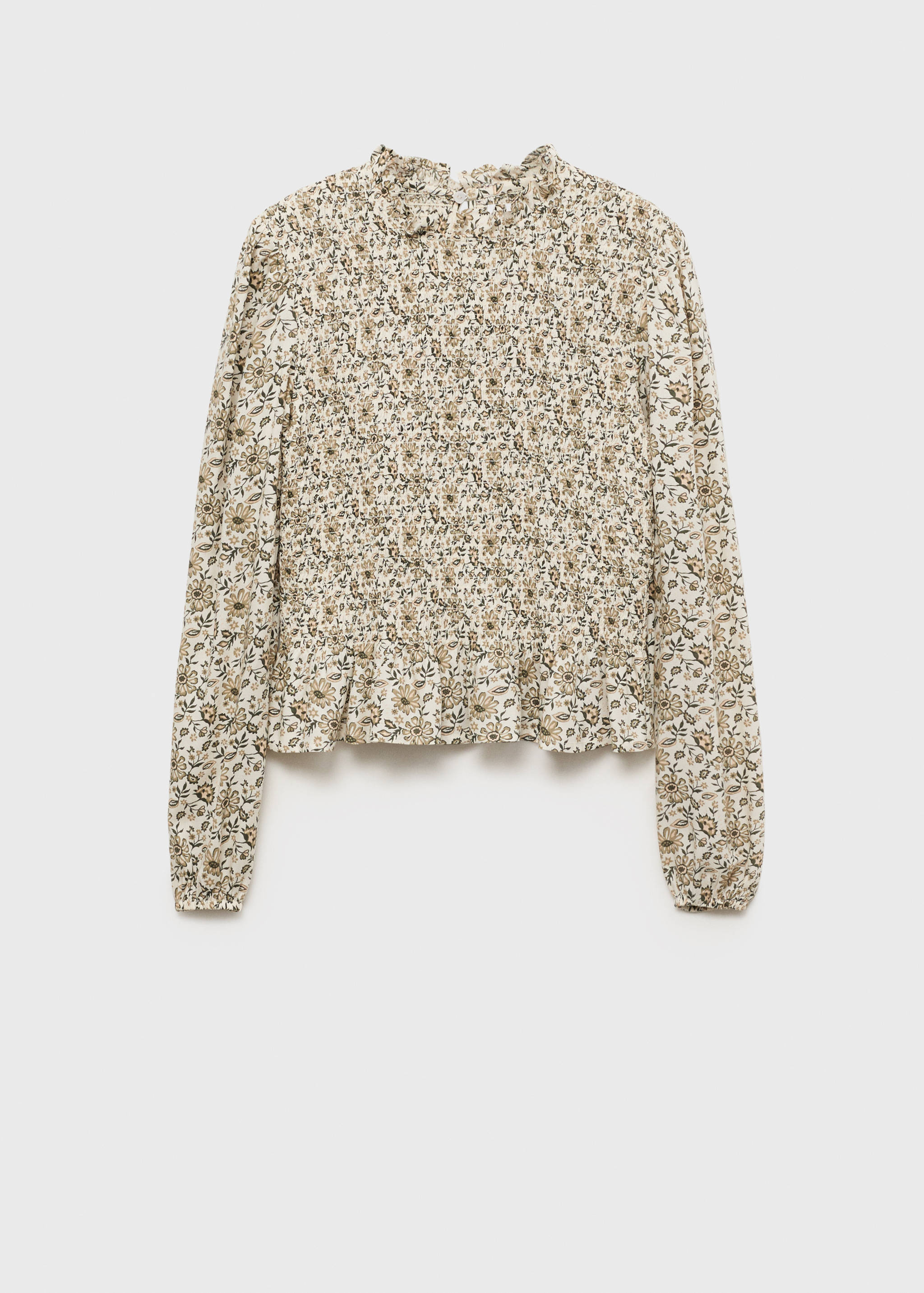 بلوزة بزهور متجمعة - منتج دون نموذج