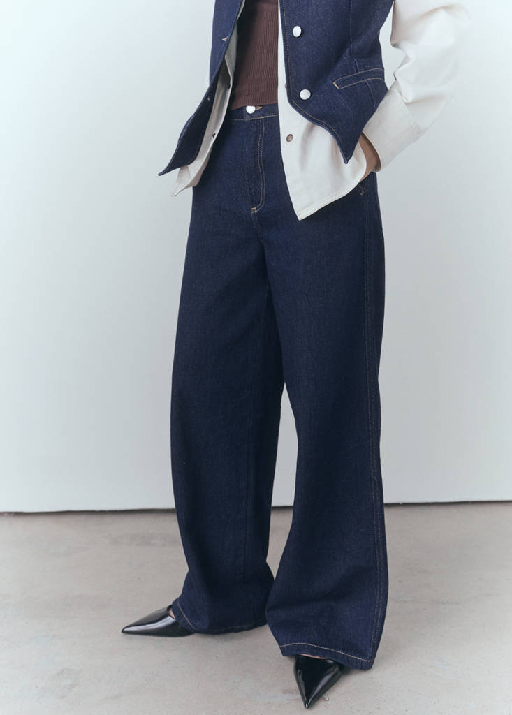 Wide leg rinse-wash jeans — Open Blue