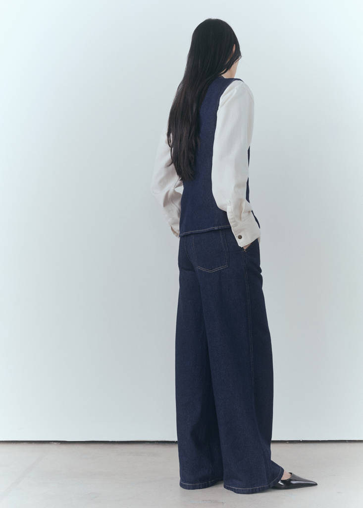 Wide leg rinse-wash jeans — Open Blue