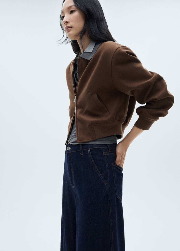 Wide leg rinse-wash jeans — Open Blue