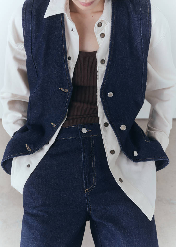 Wide leg rinse-wash jeans — Open Blue