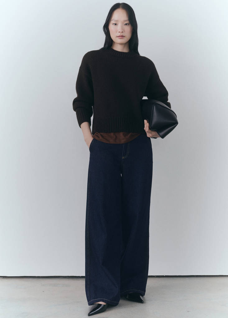 Wide leg rinse-wash jeans — Open Blue