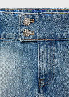 Pleated denim mini-skirt — Blue 5