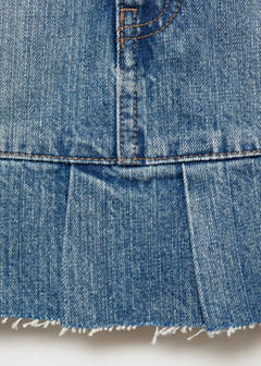 Pleated denim mini-skirt — Blue 6