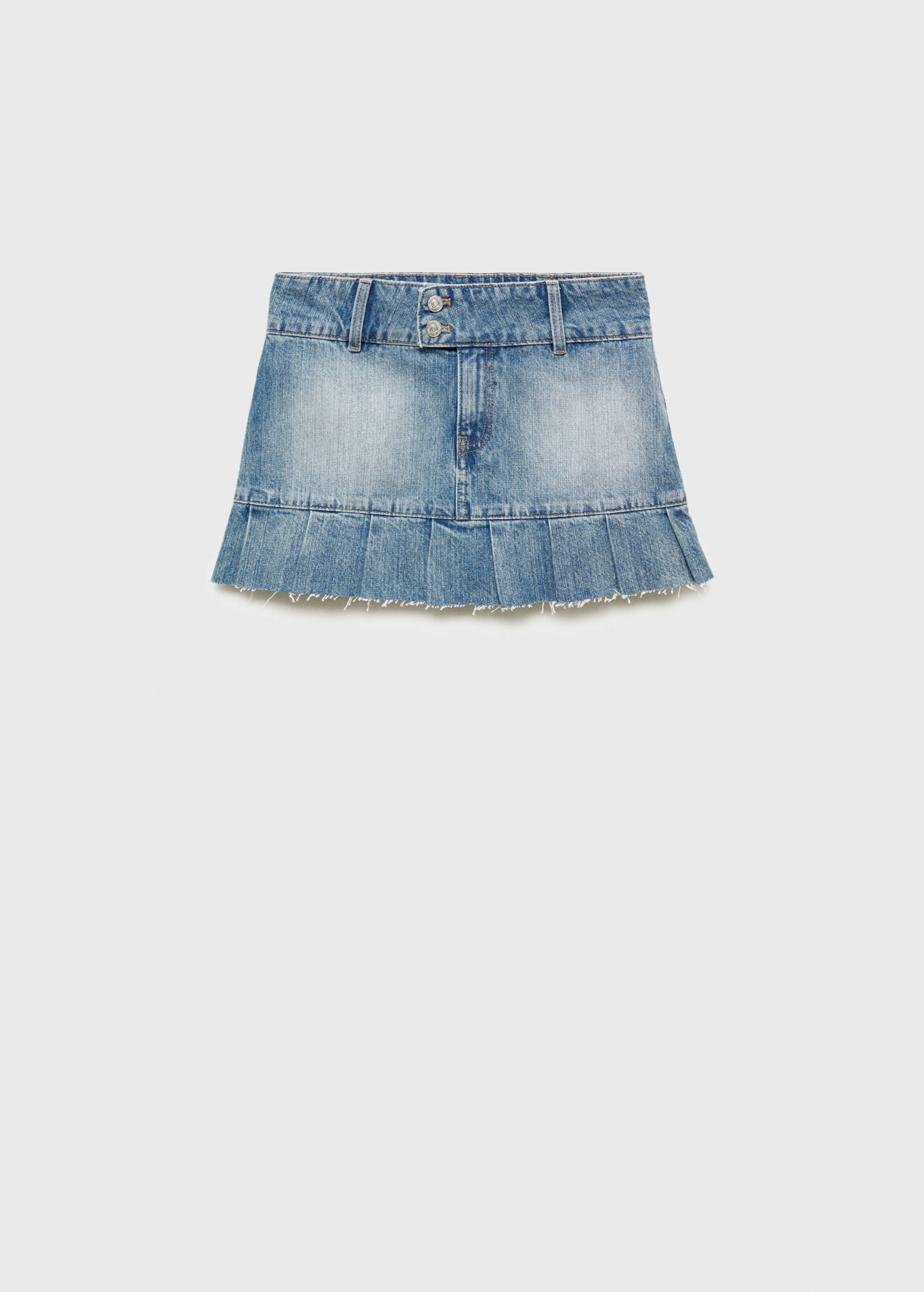 Pleated denim mini-skirt - Article without model