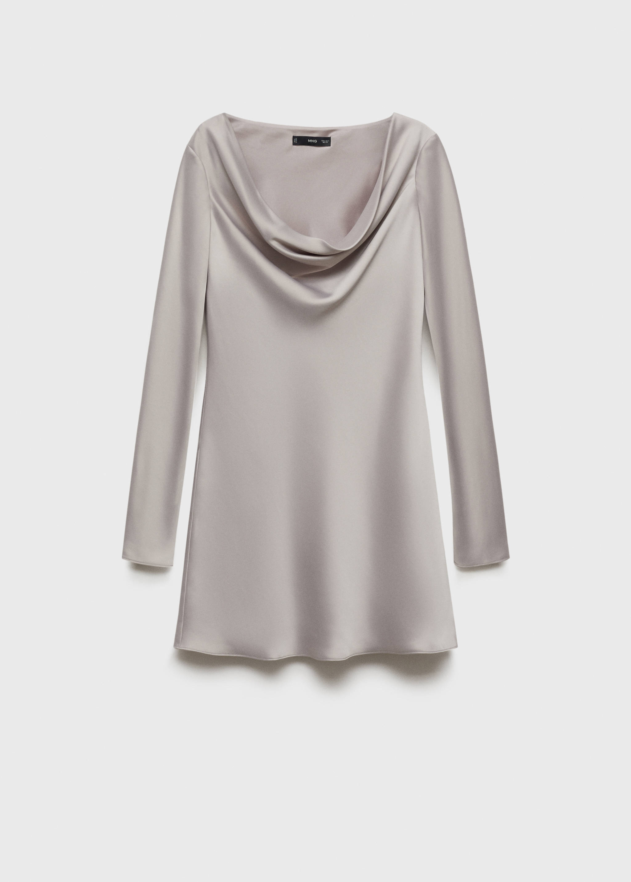 Draped neck satin dress - Article without model