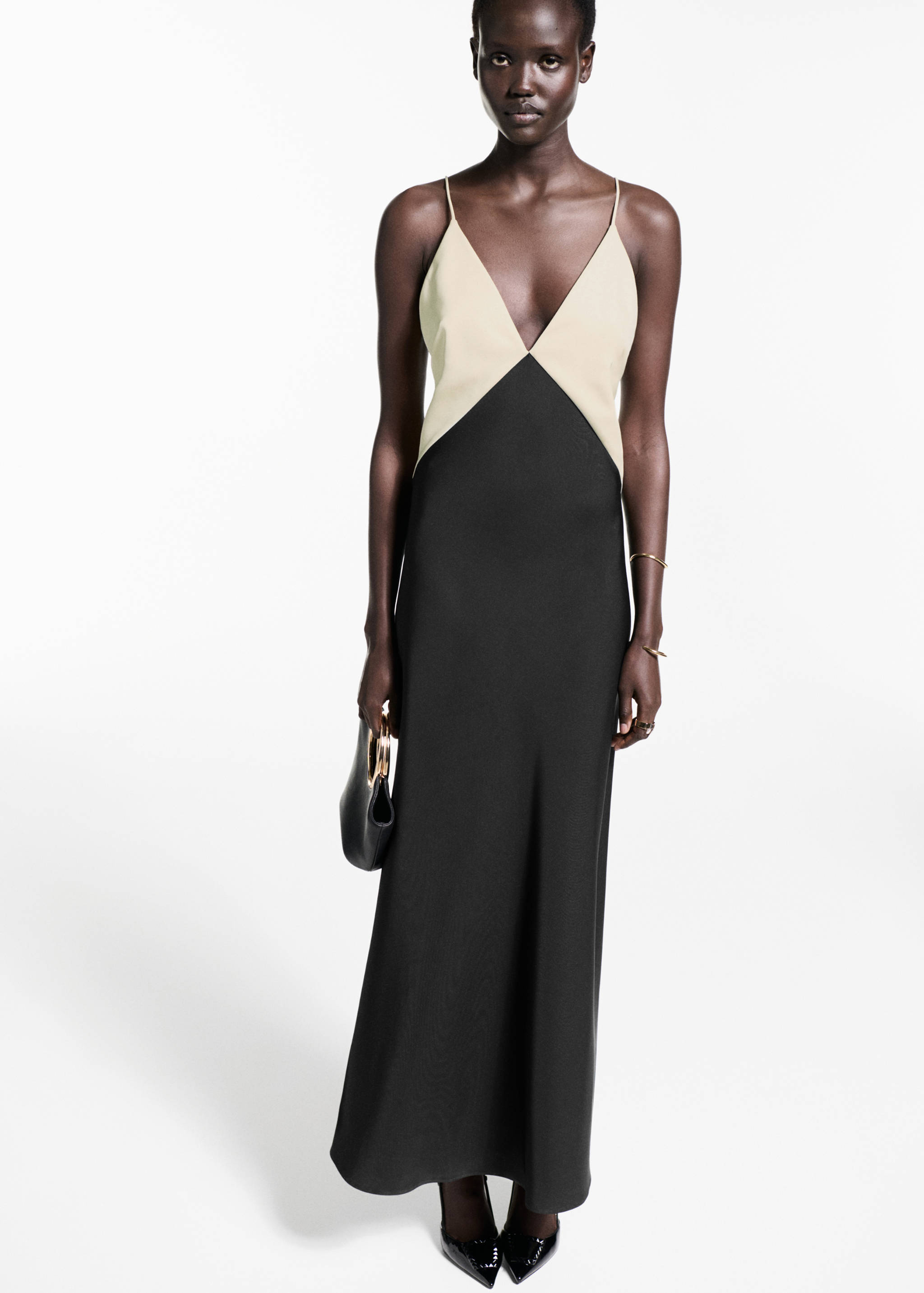 Robe style lingerie bicolore - Plan général