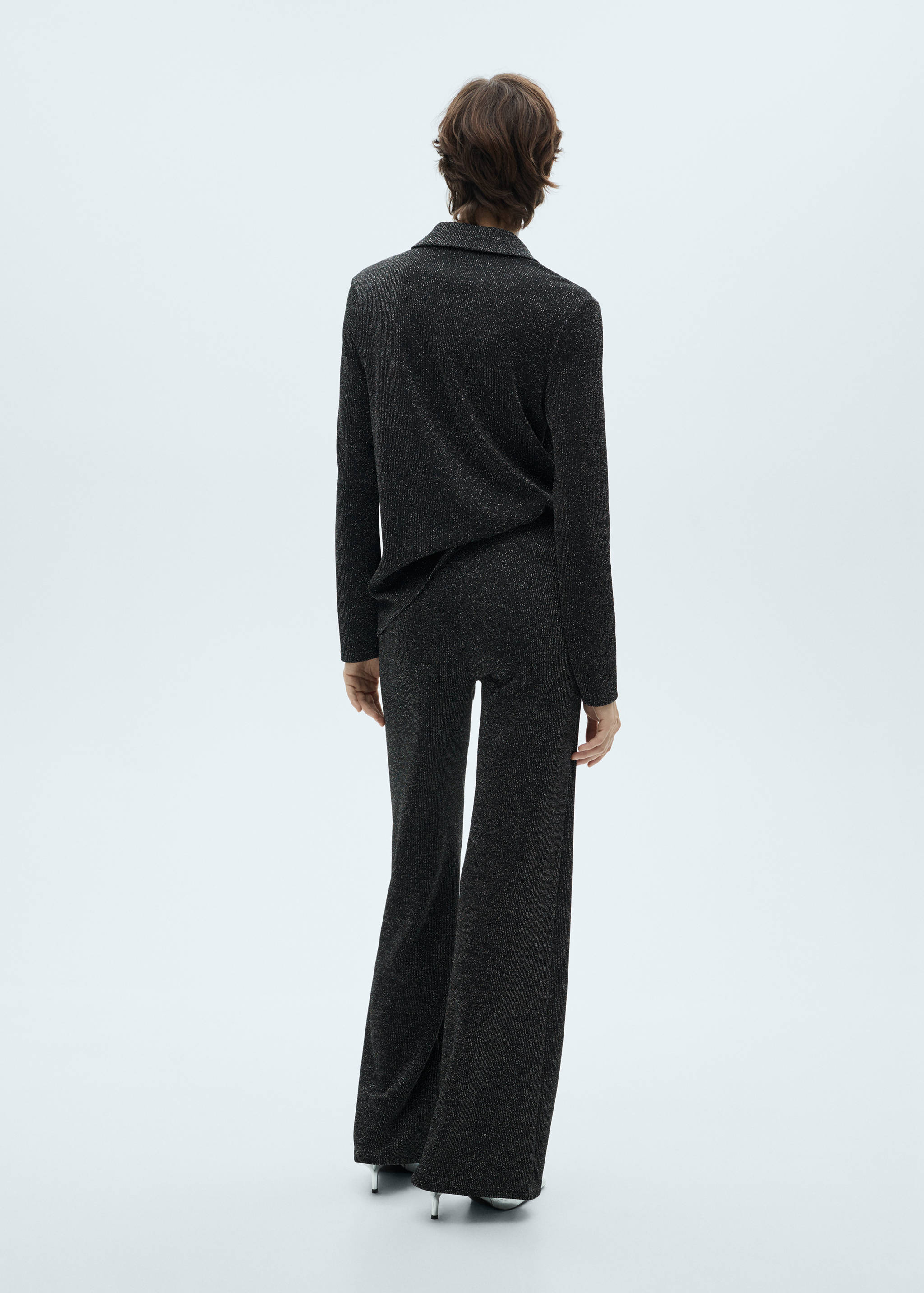 Lurex-knit flared trousers - Reverse of the article