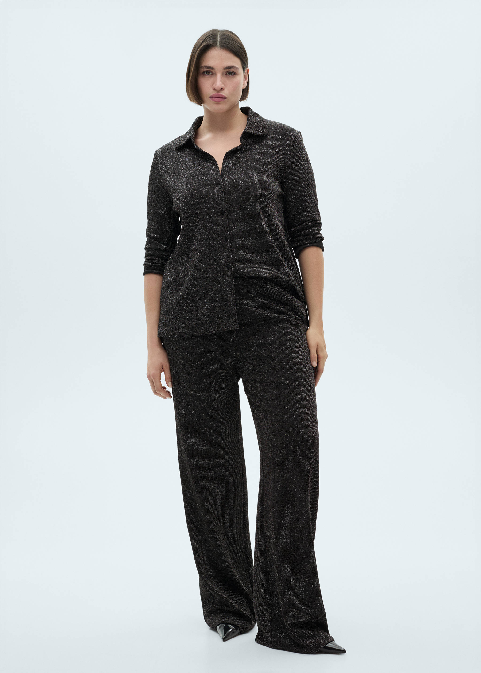 Lurex-knit flared trousers - Details of the article 3