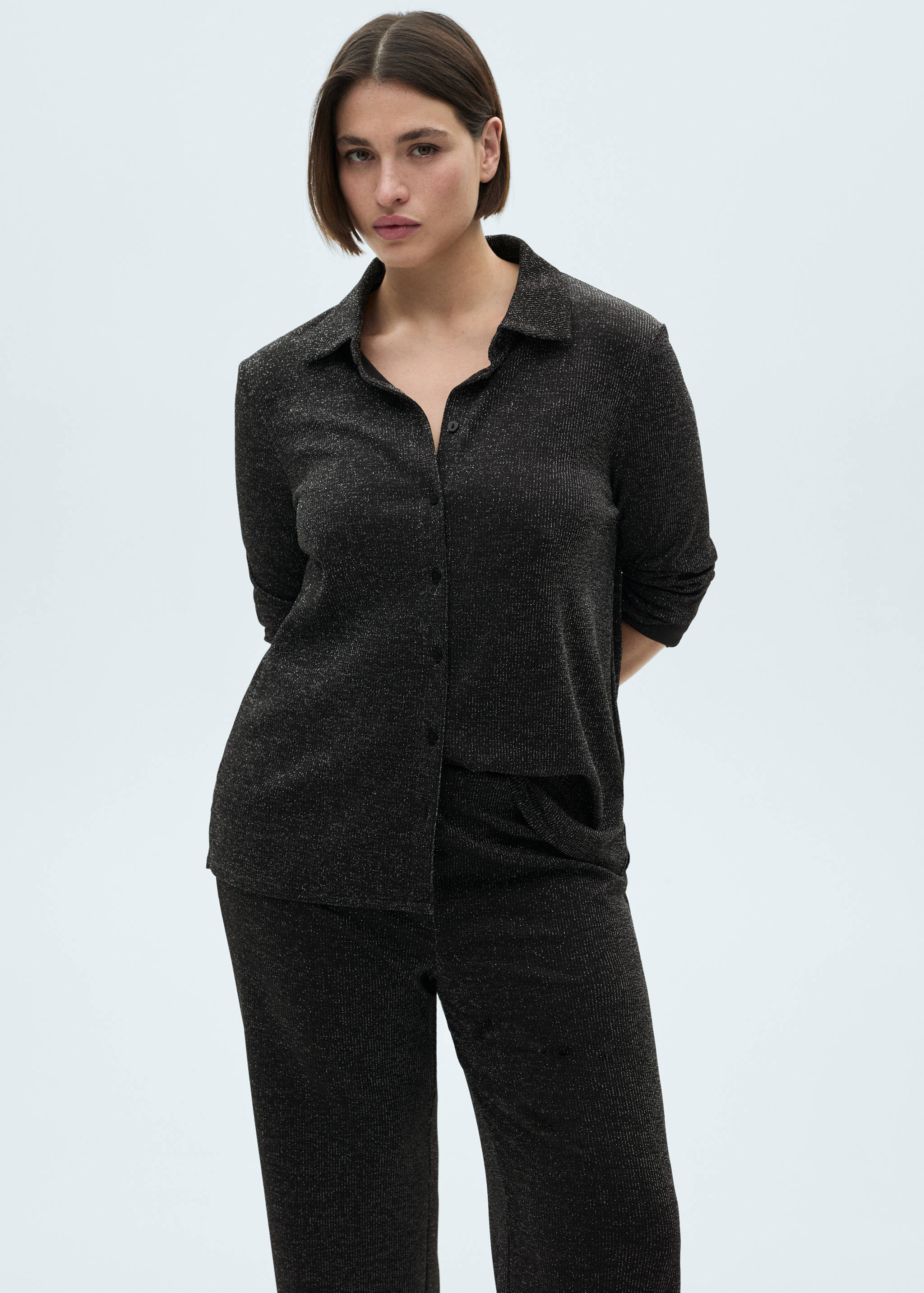 Lurex-knit flared trousers - Details of the article 5