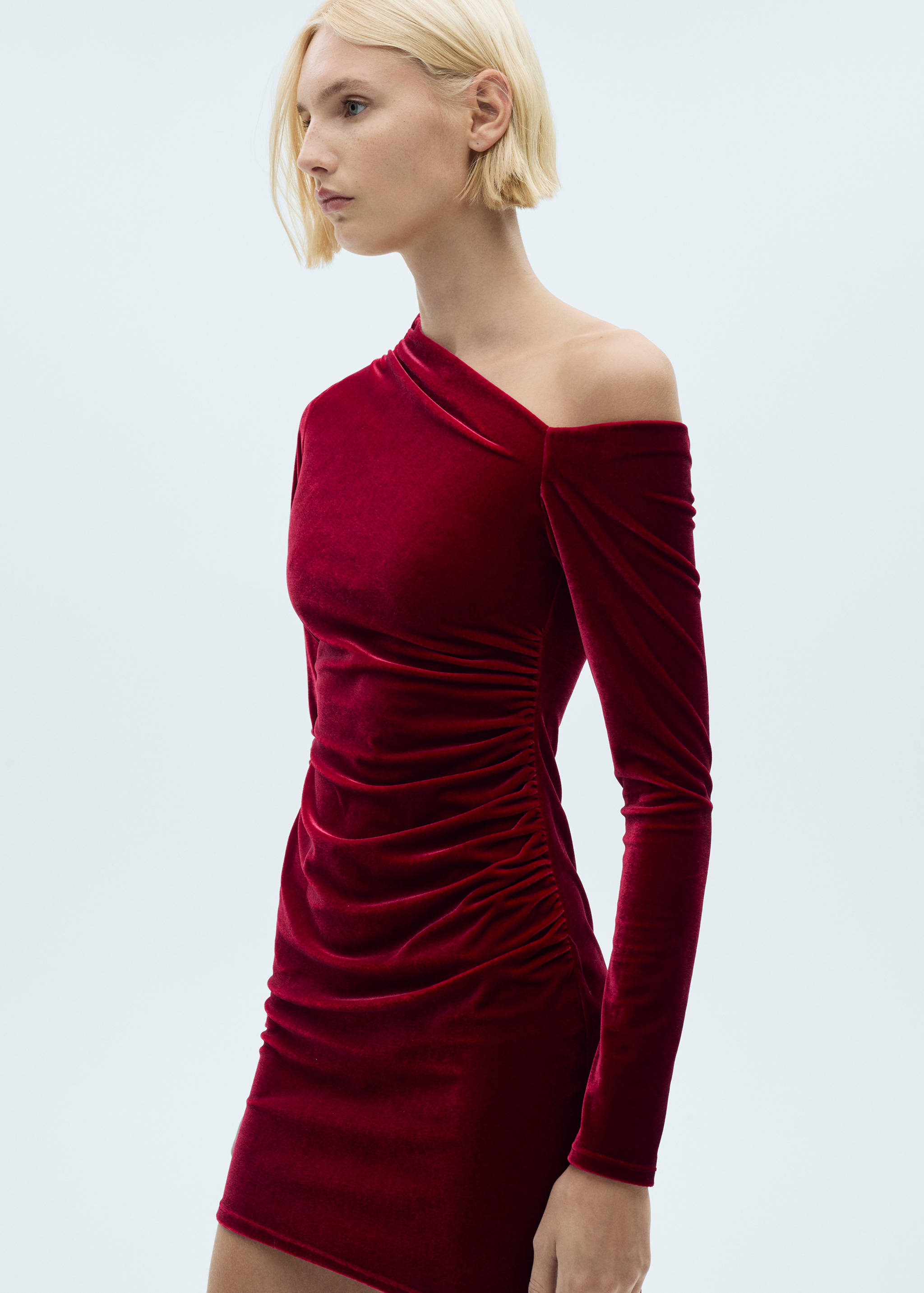 Asymmetric velvet dress - Medium plane