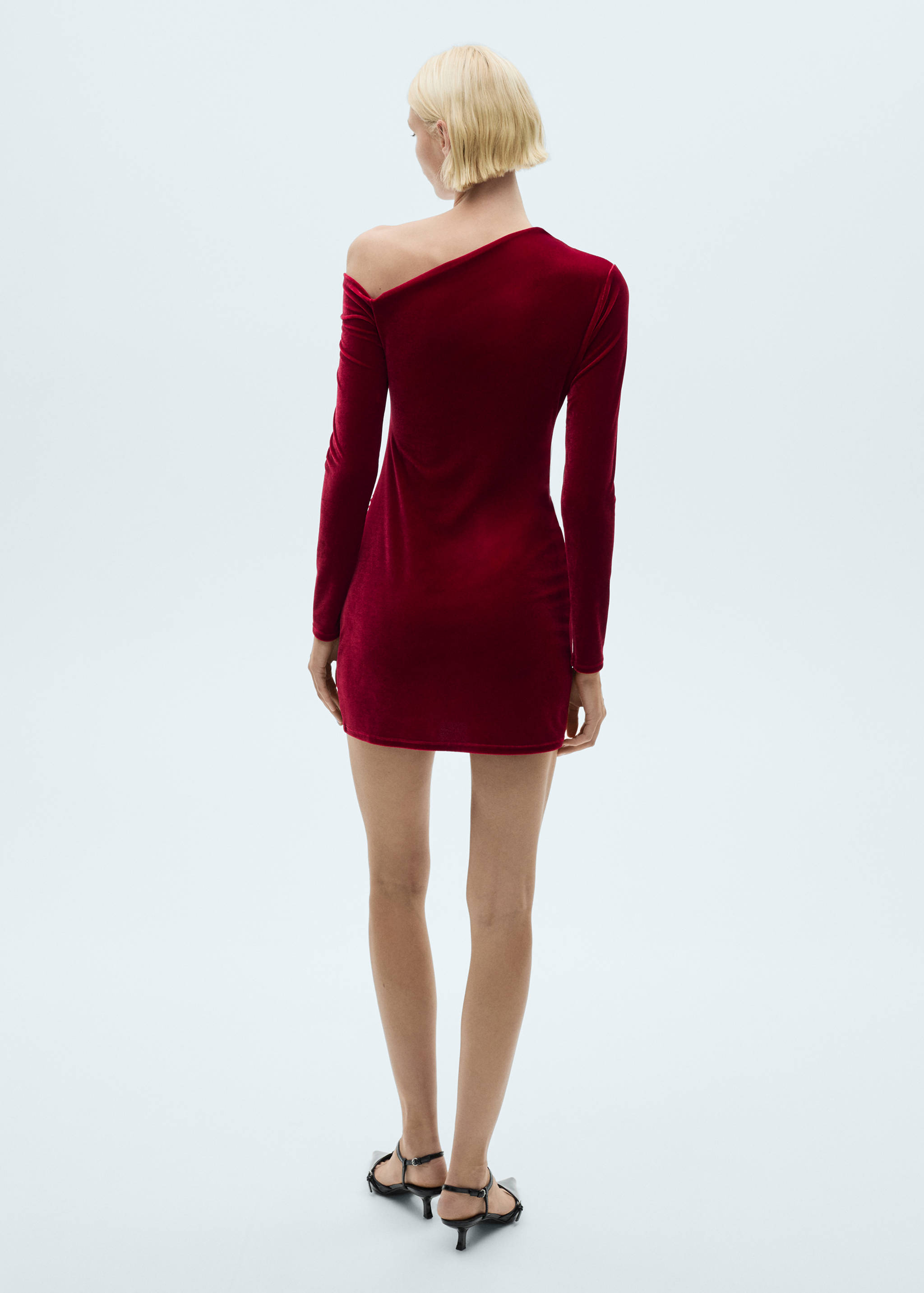 Asymmetric velvet dress - Reverse of the article
