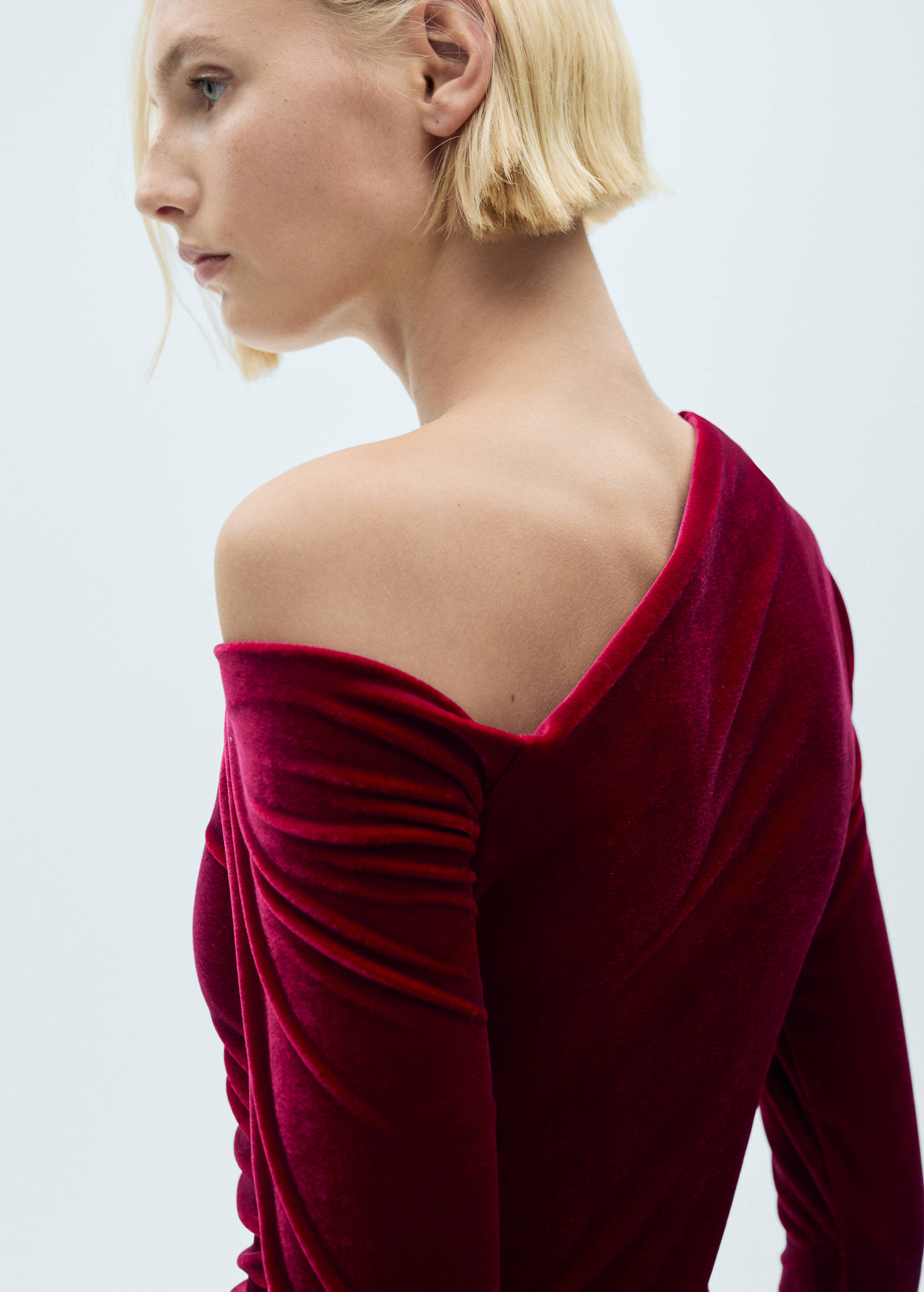 Asymmetric velvet dress - Details of the article 6
