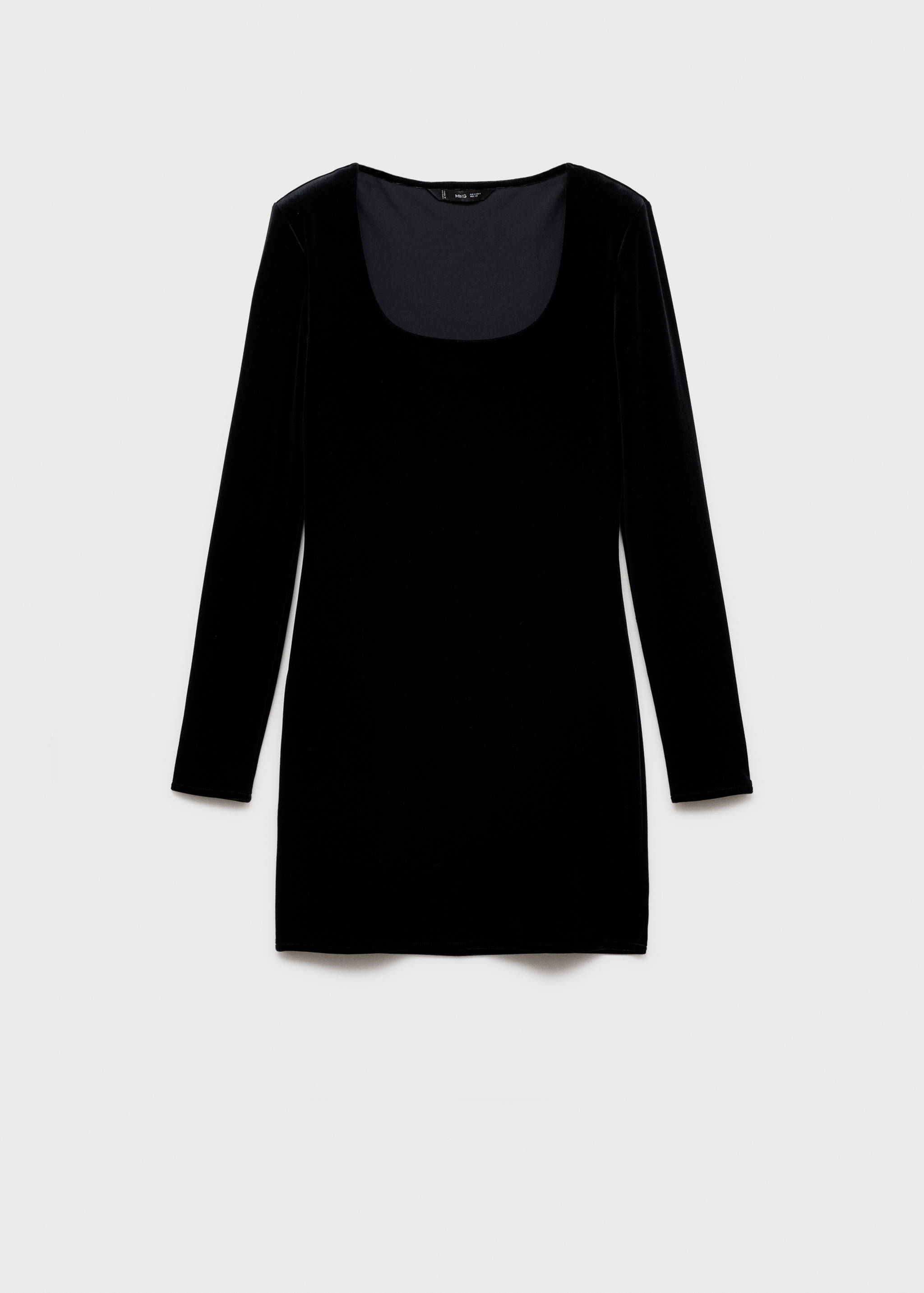 Velvet dress with low neck - Article without model