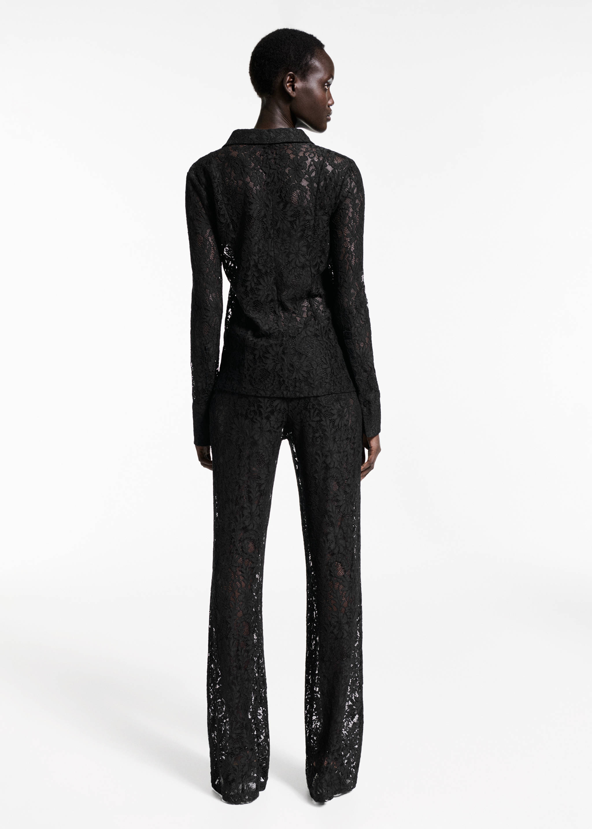 Wide leg lace trousers - Reverse of the article