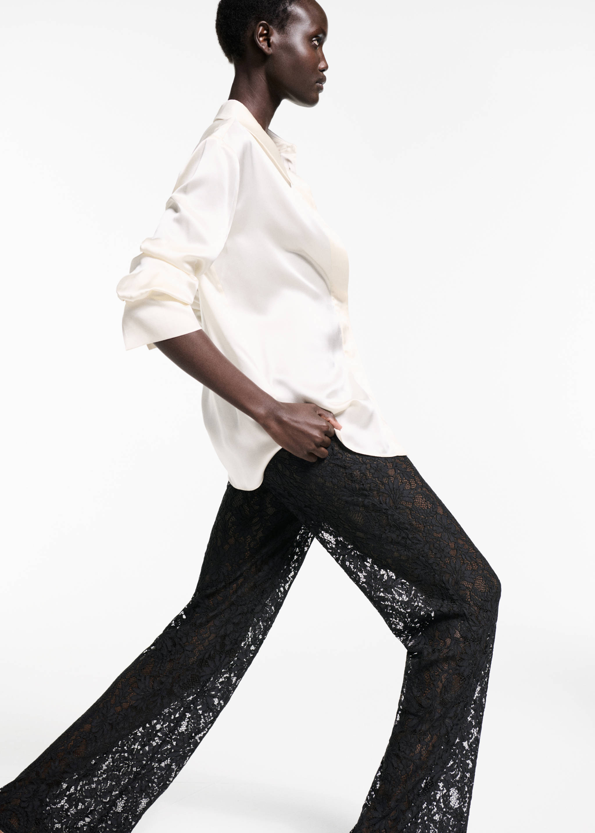 Wide leg lace trousers - Details of the article 2
