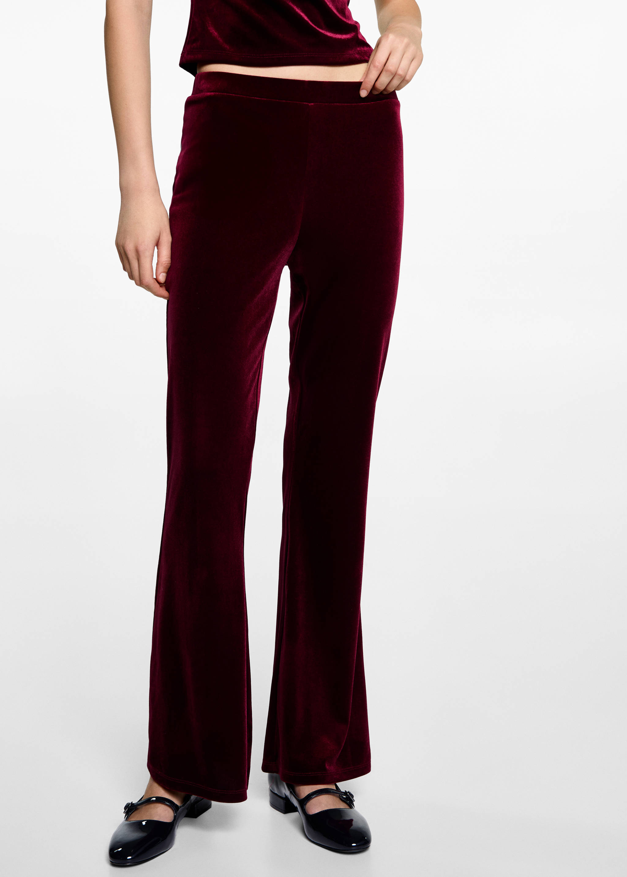 Flared velvet trousers - Medium plane