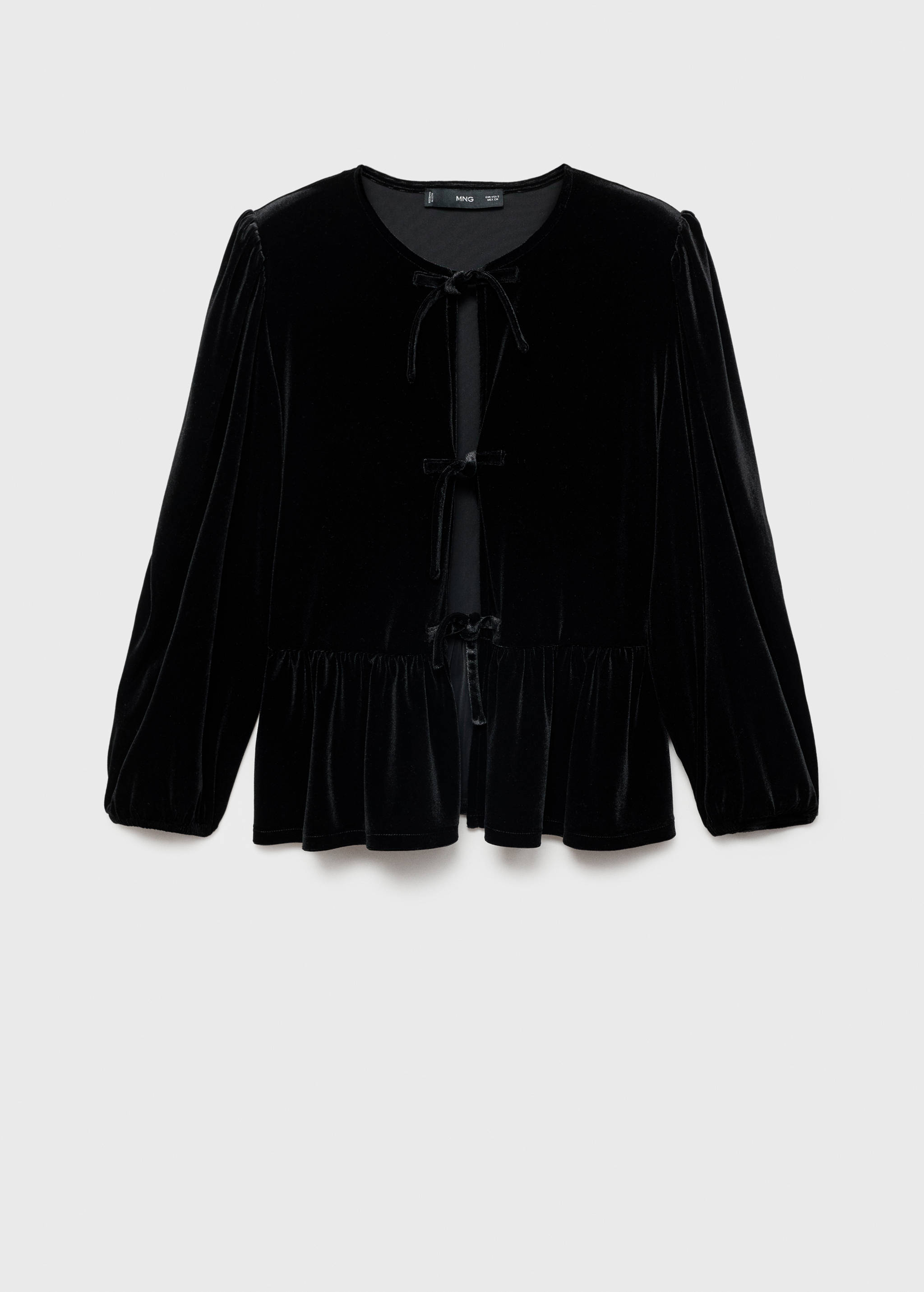 Blouse velours nœuds - Article sans modèle