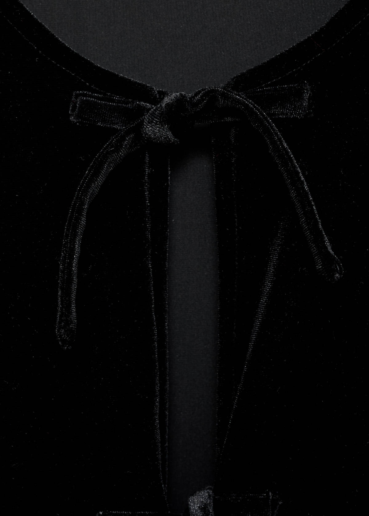 Velvet blouse with bows — Black