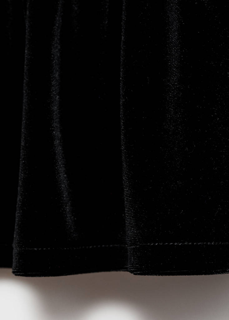 Velvet blouse with bows — Black