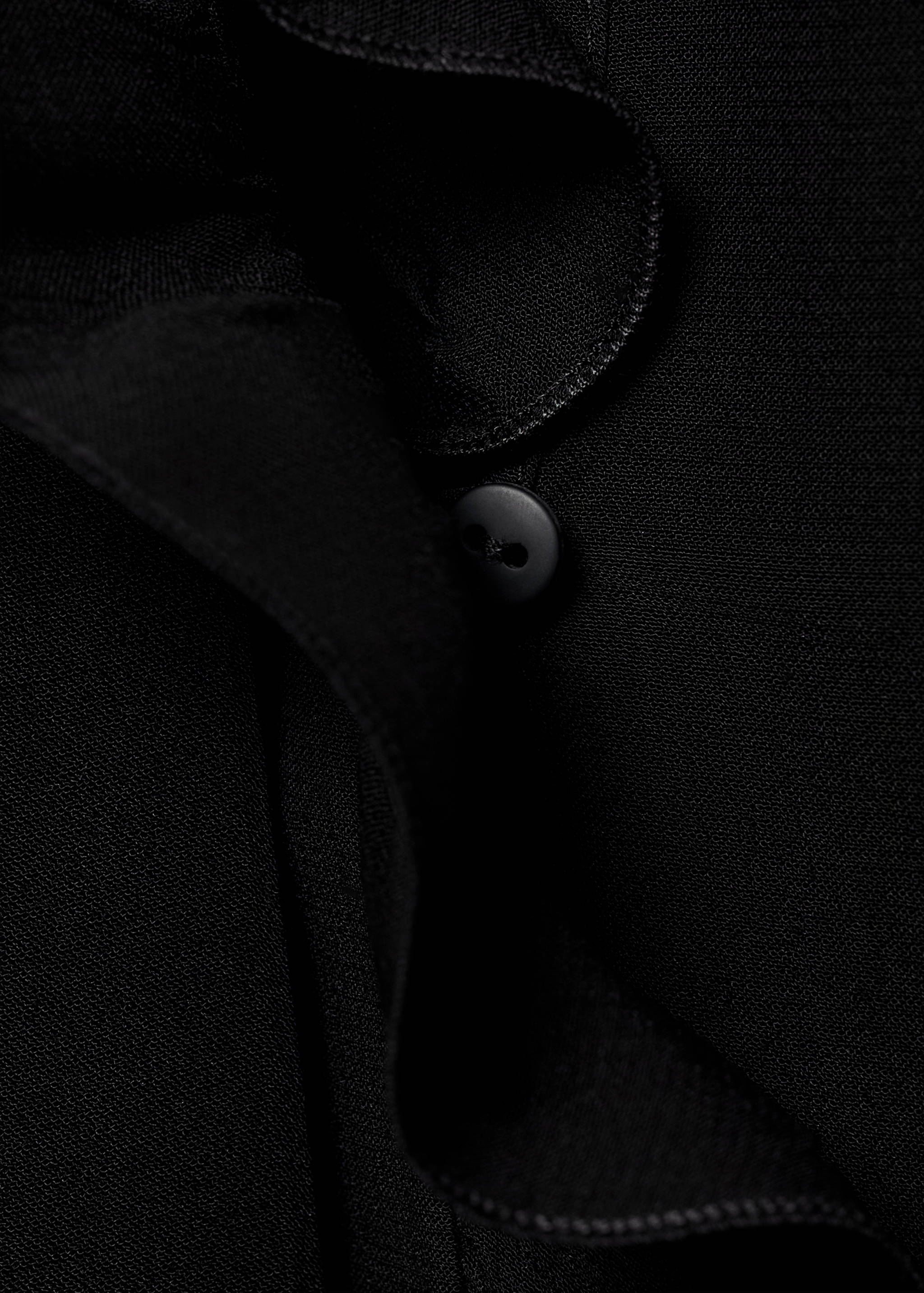 高领荷叶边衬衫 - null