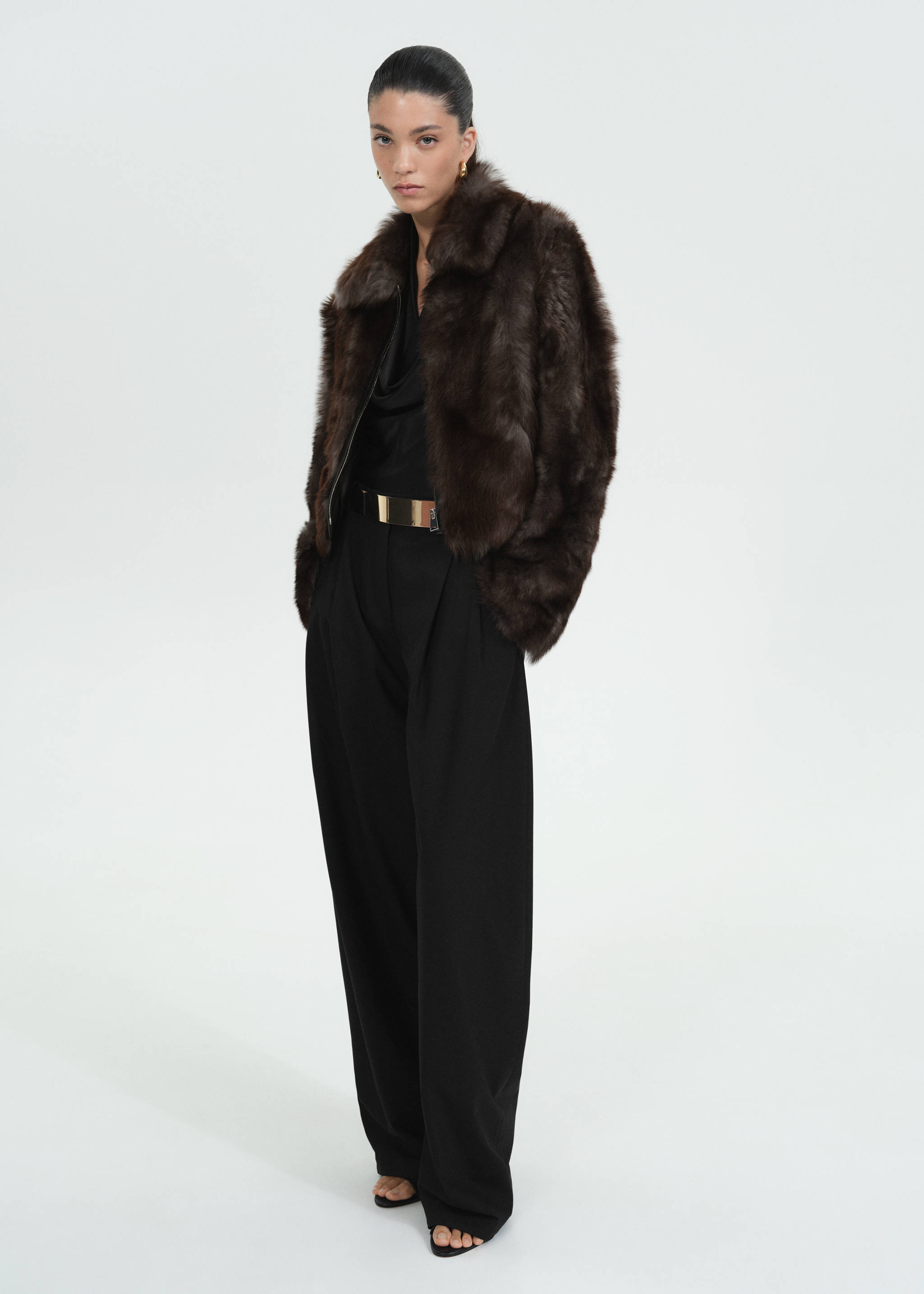 Kožna jakna sa 100 % krznom - Opći prikaz