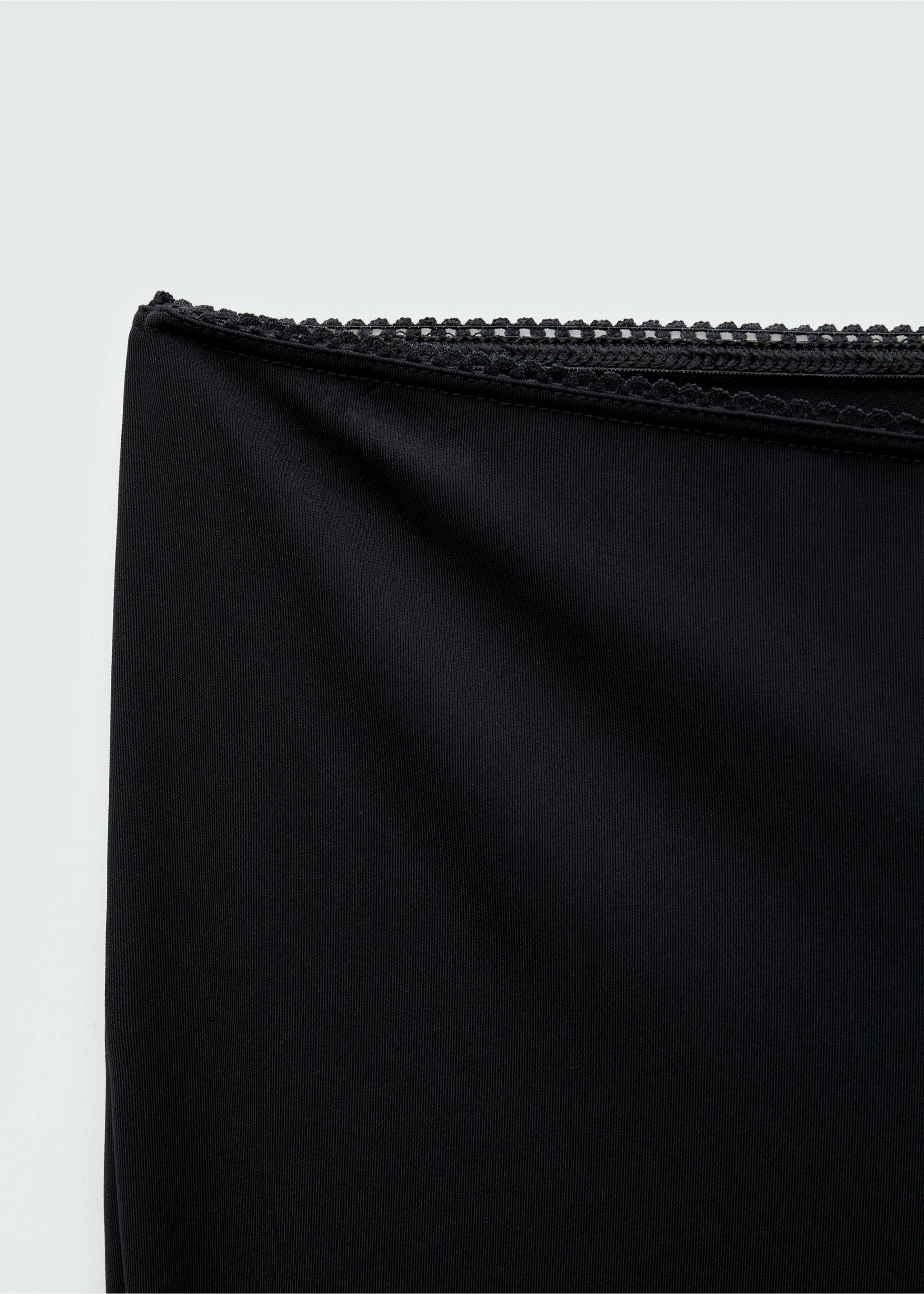 Slit hem leggings - Details of the article 8, Black. Ref: 77059071-00.