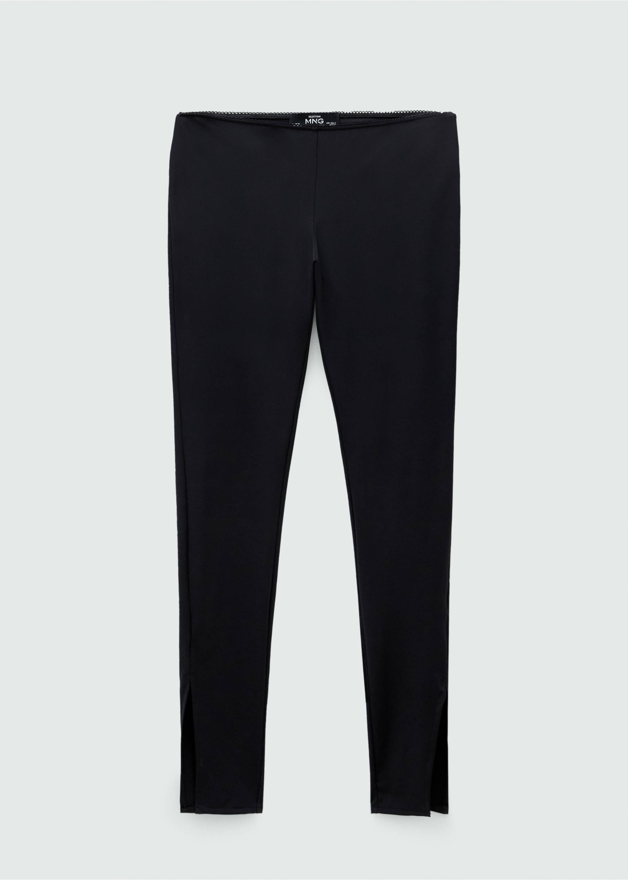 Slit hem leggings - Article without model, Black. Ref: 77059071-00.