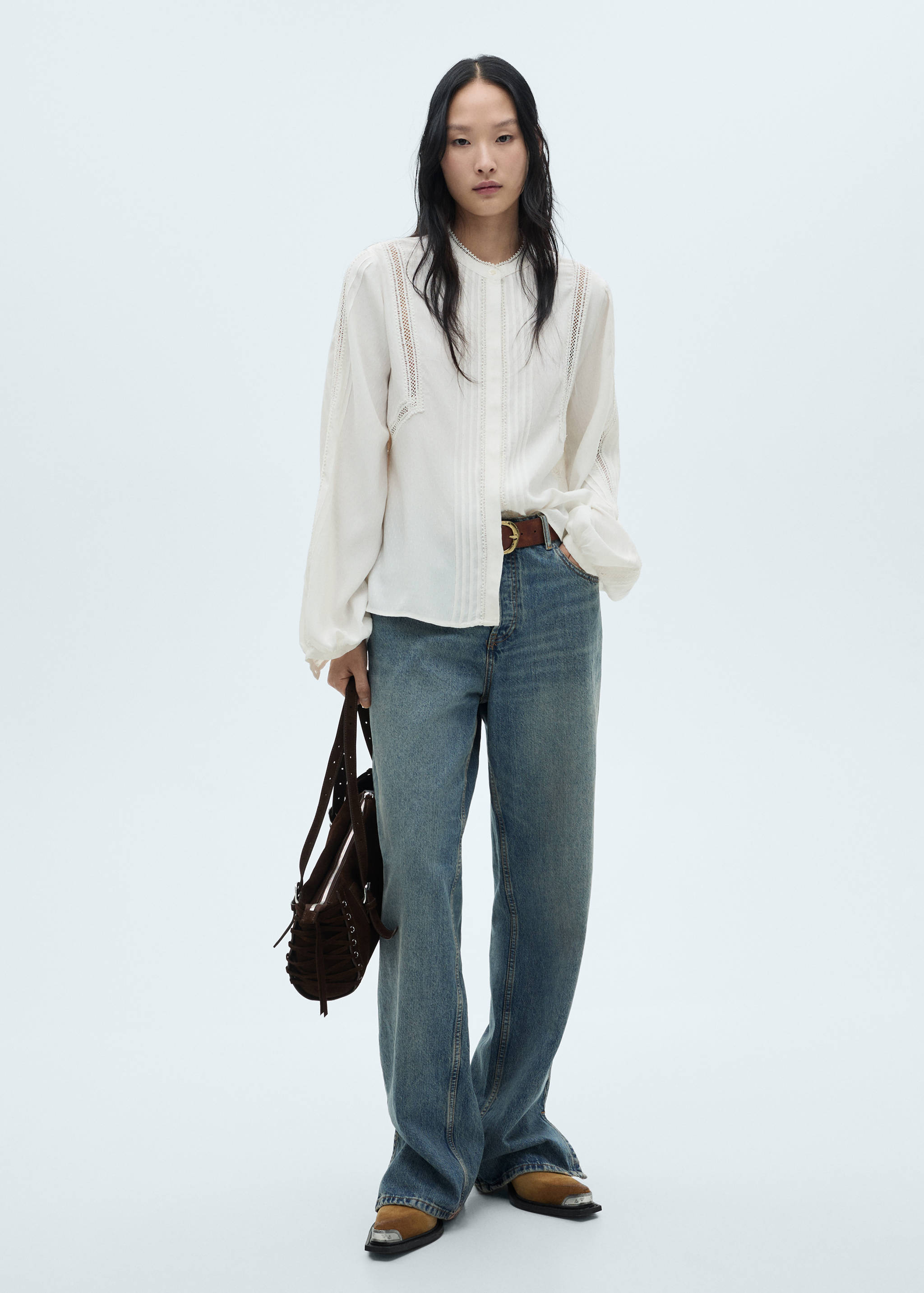 Openwork detail blouse - General plane