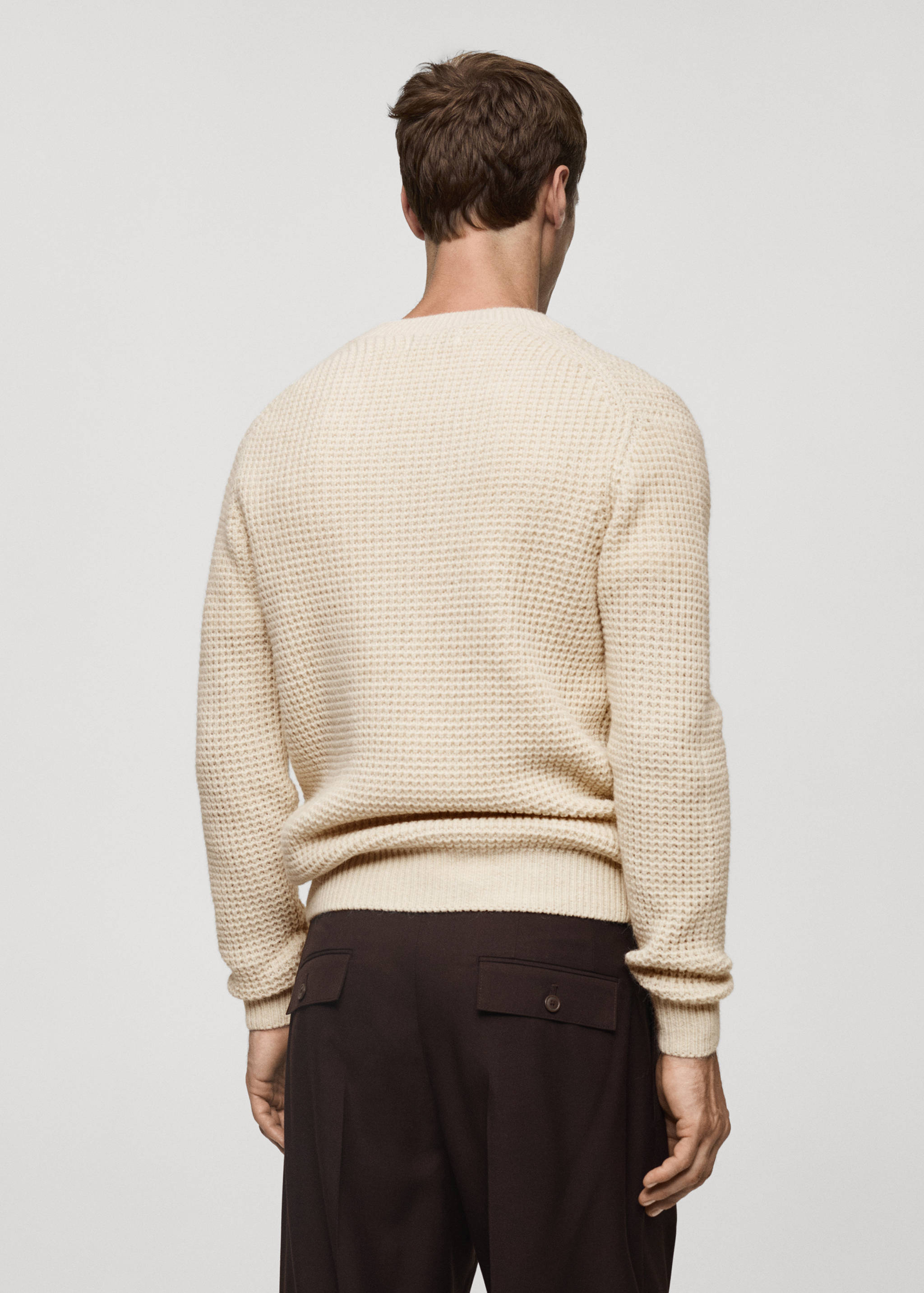 V-neck alpaca wool sweater - Reverse of the article