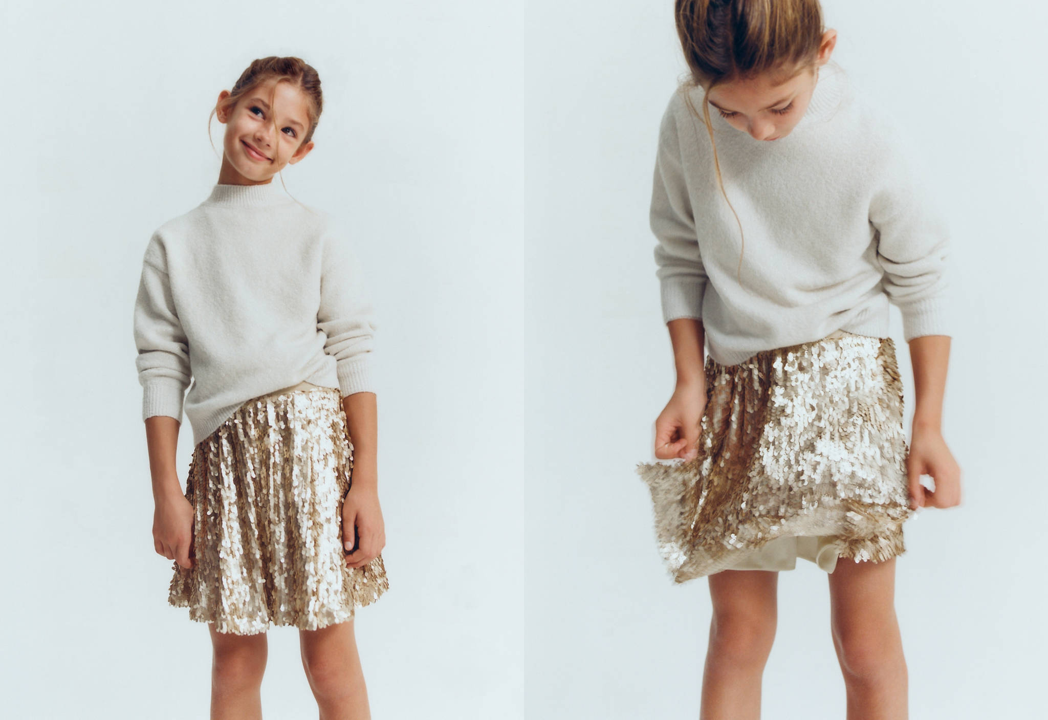 Golden sequin skirt - Panoramic plane