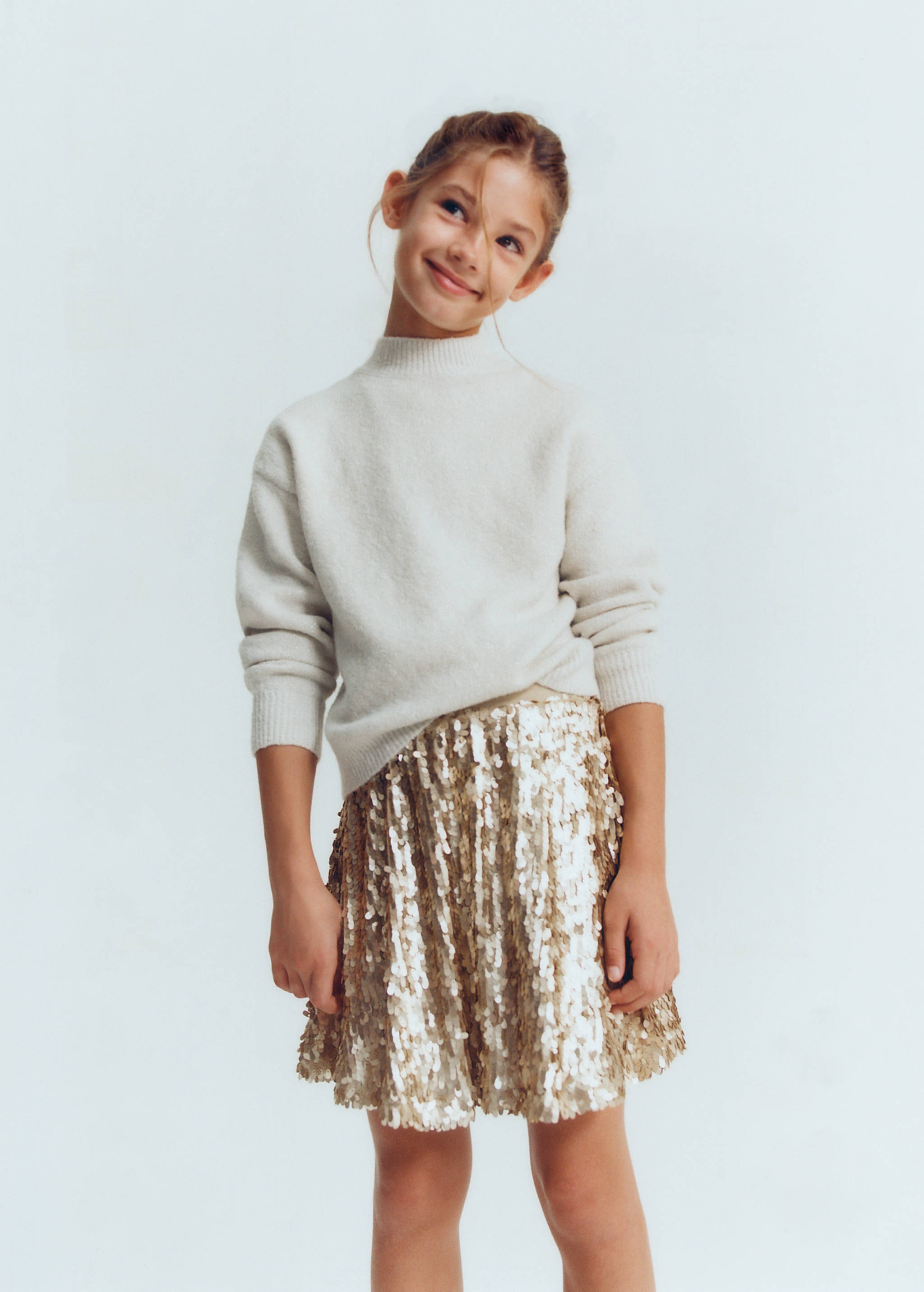 金色亮片短裙 - null