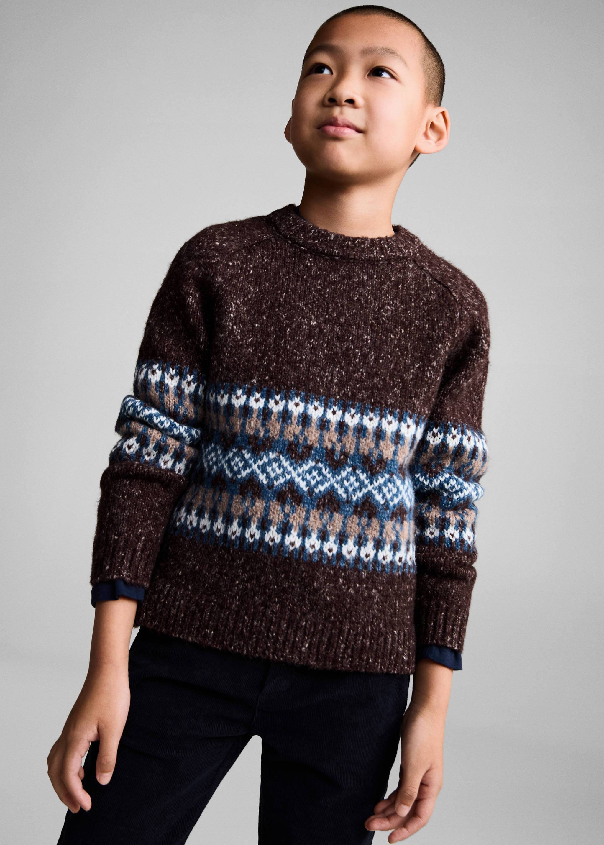 Jacquard knitted sweater - Medium plane