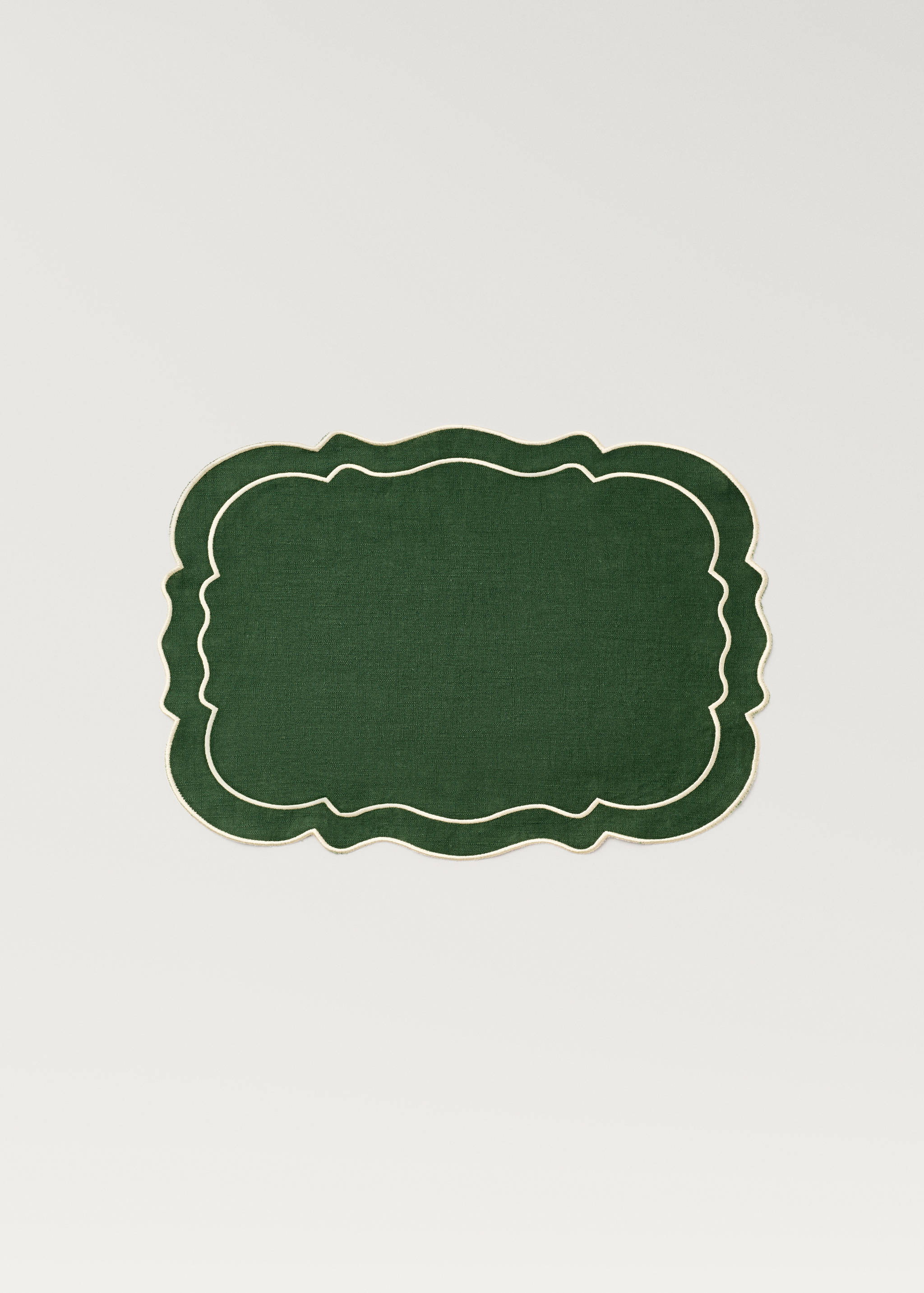 Linen placemat with embroidered trim - Article without model