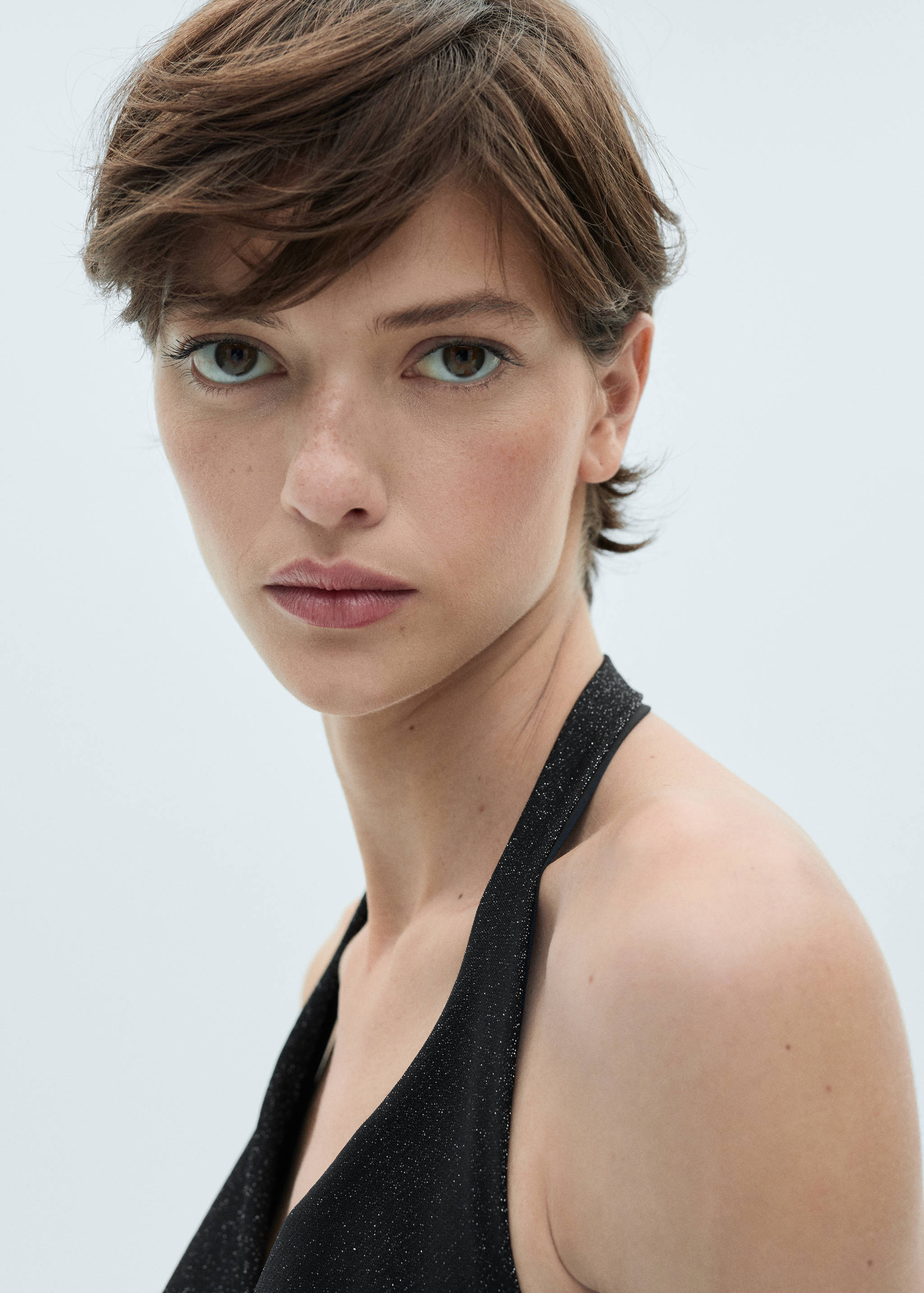 Lurex dress with draped neck - Details of the article 1