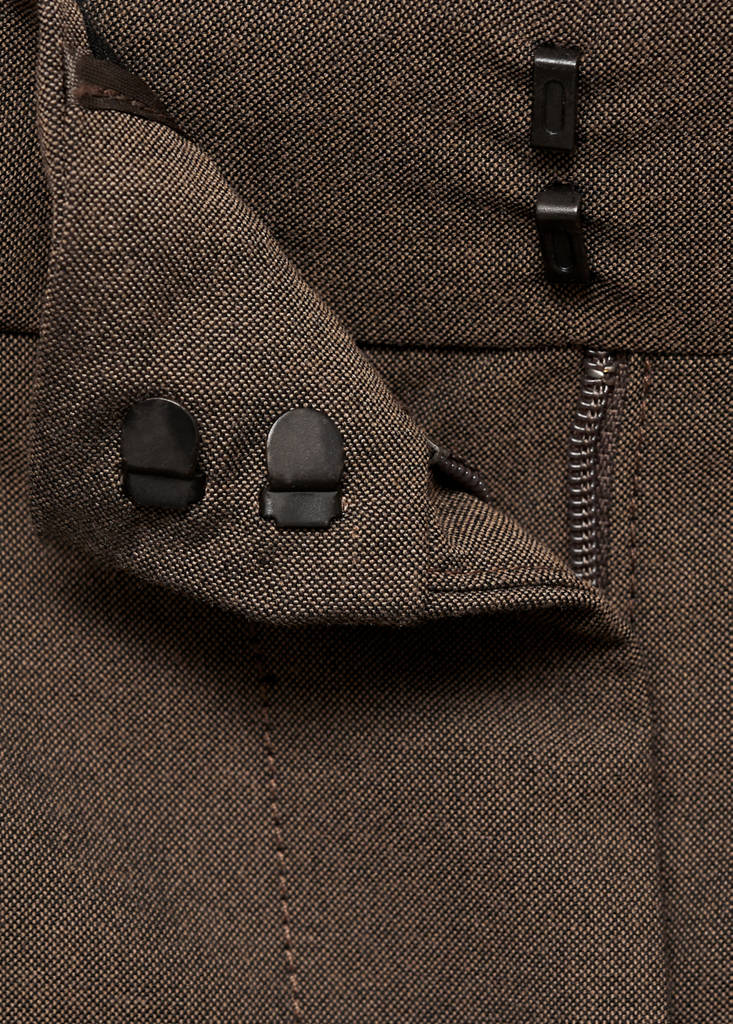 Straight-fit pleated trousers — Brown