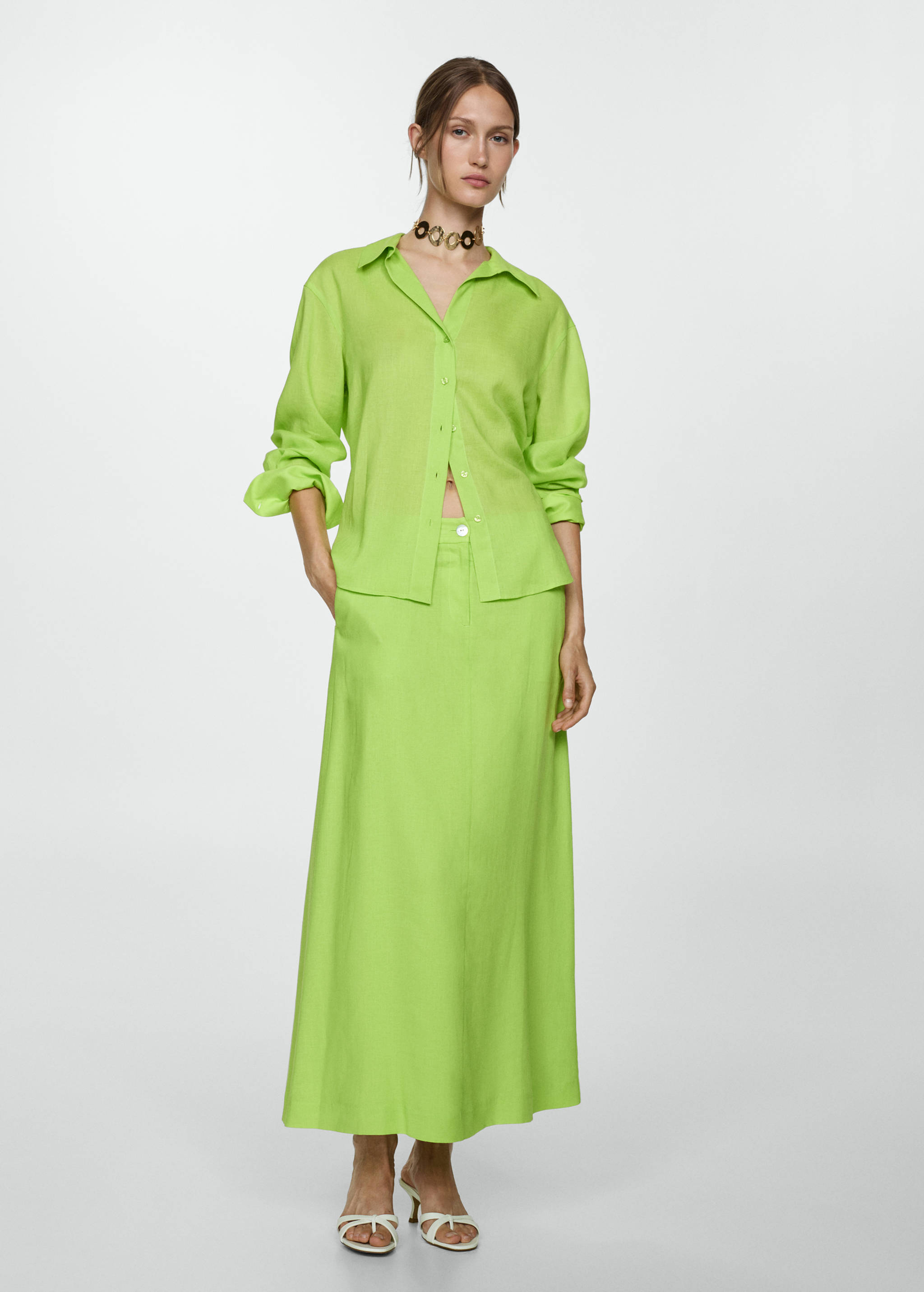 莱赛尔纤维长裙 - null