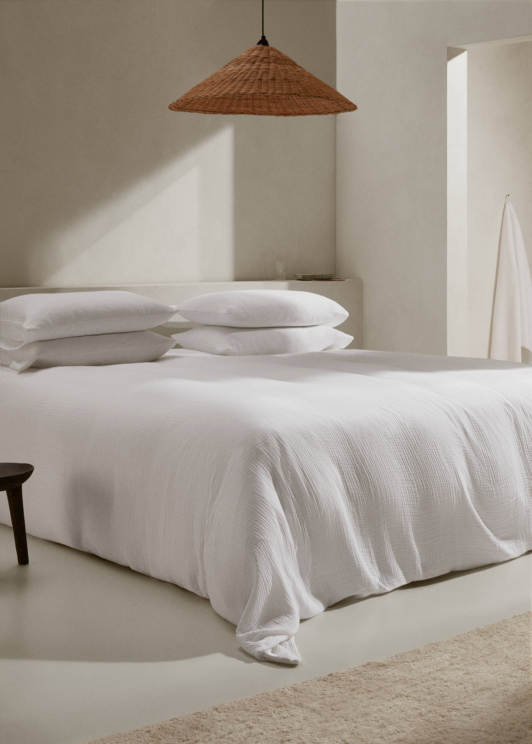 Cotton gauze duvet cover single bed - General plane