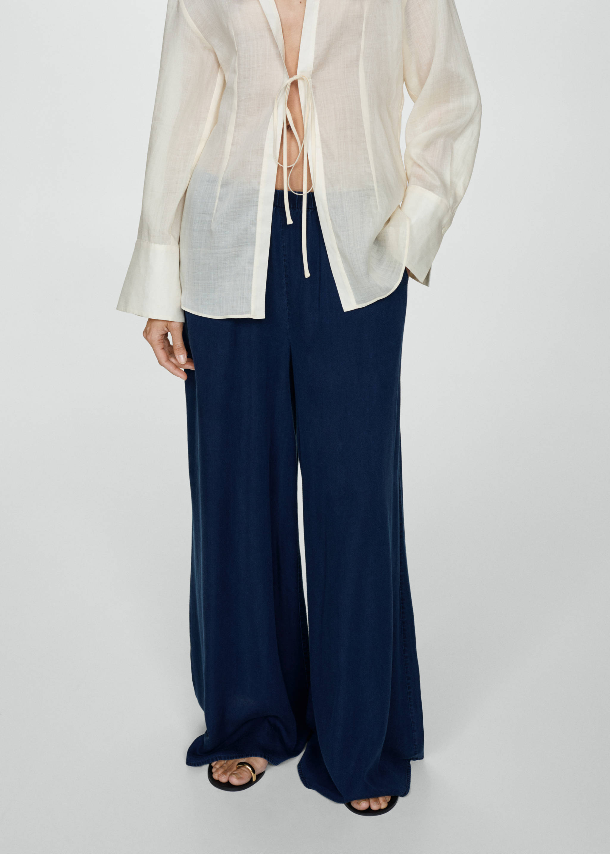 Pantalons lyocell cintura elàstica - Pla mig