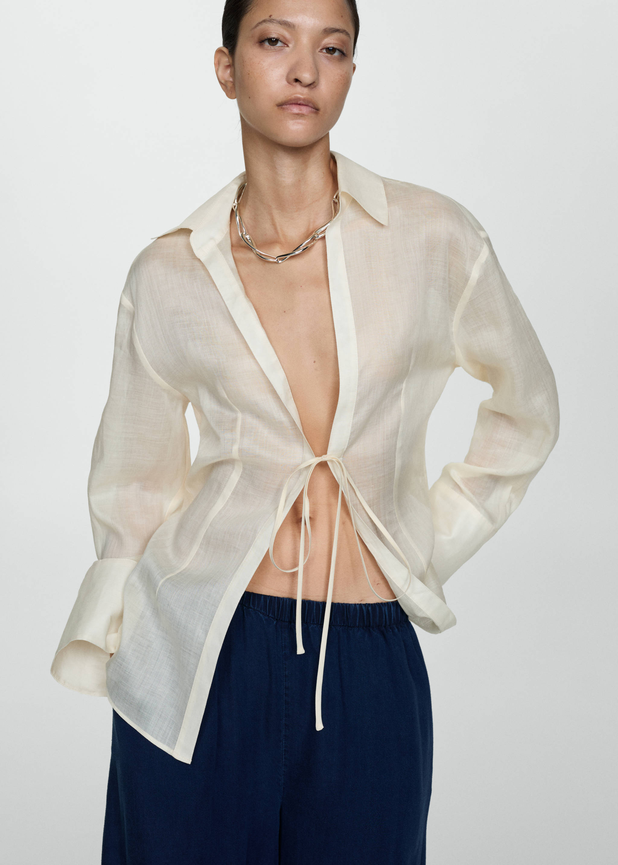 Pantalons lyocell cintura elàstica - Detall de l'article 1