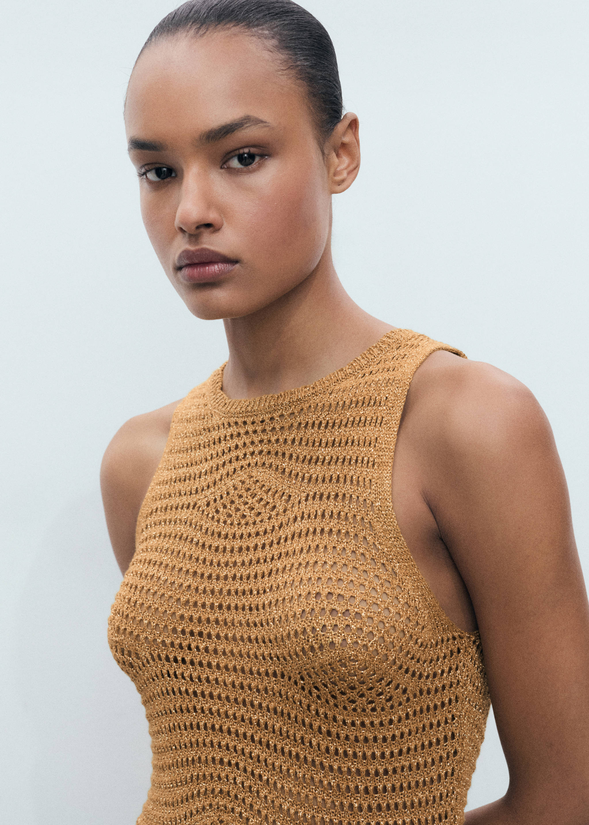 Vestido comprido de croché de lurex - Pormenor do artigo 1