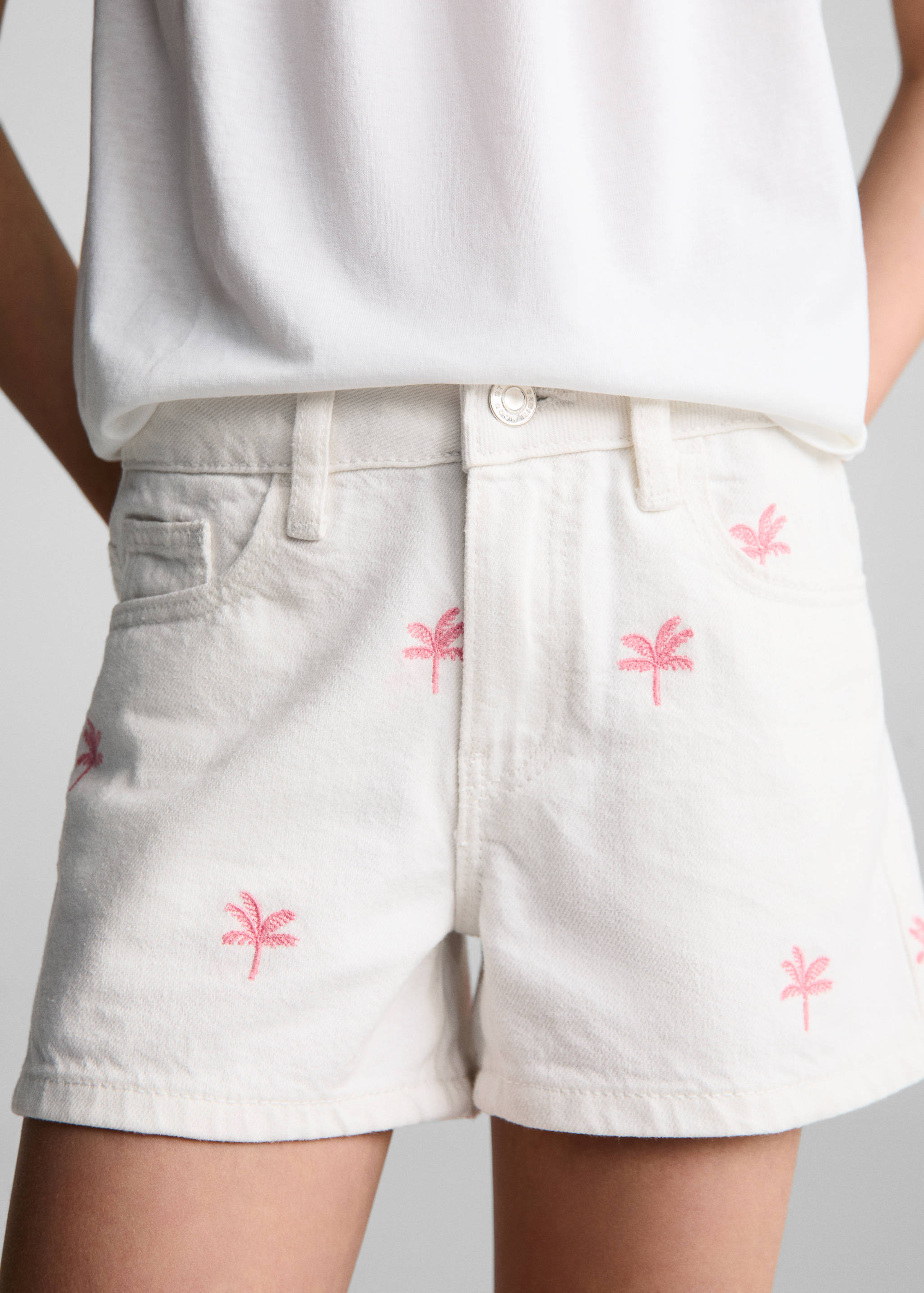 Embroidered cotton shorts - Details of the article 6