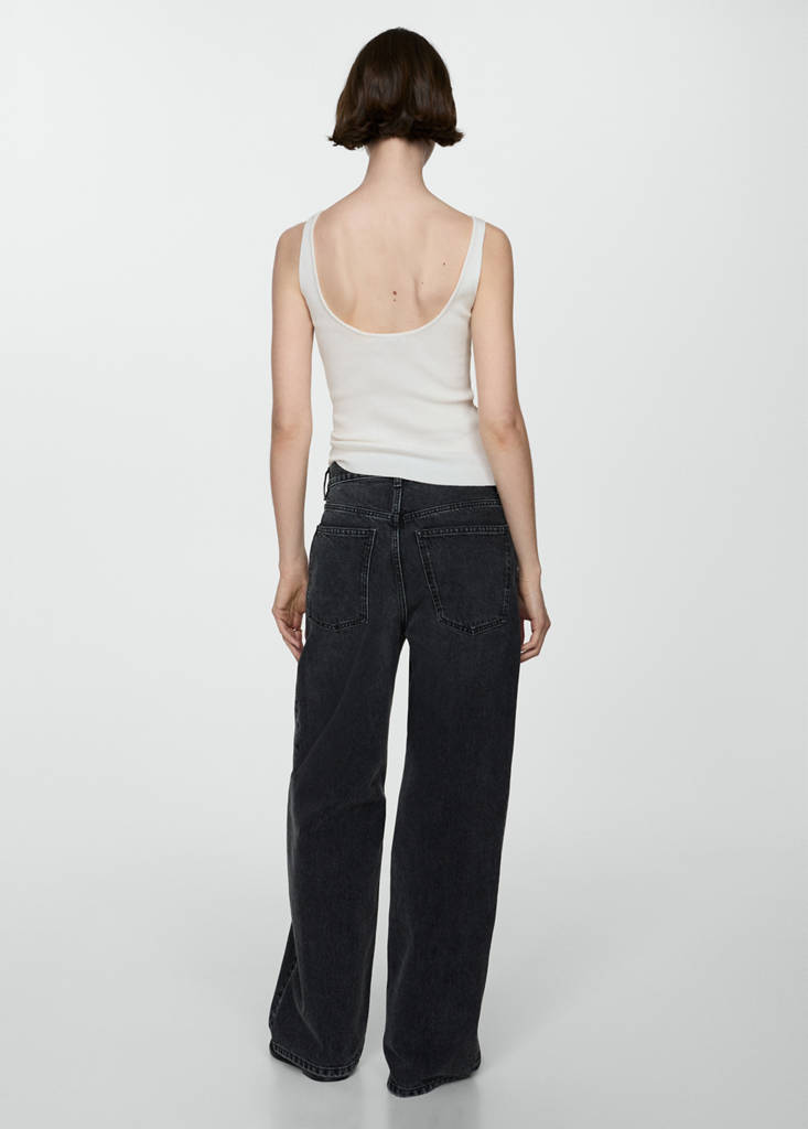 Knit strap top — Ecru