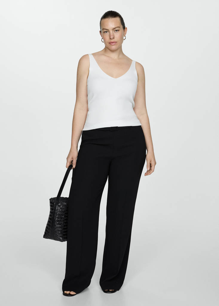 Knit strap top — Ecru
