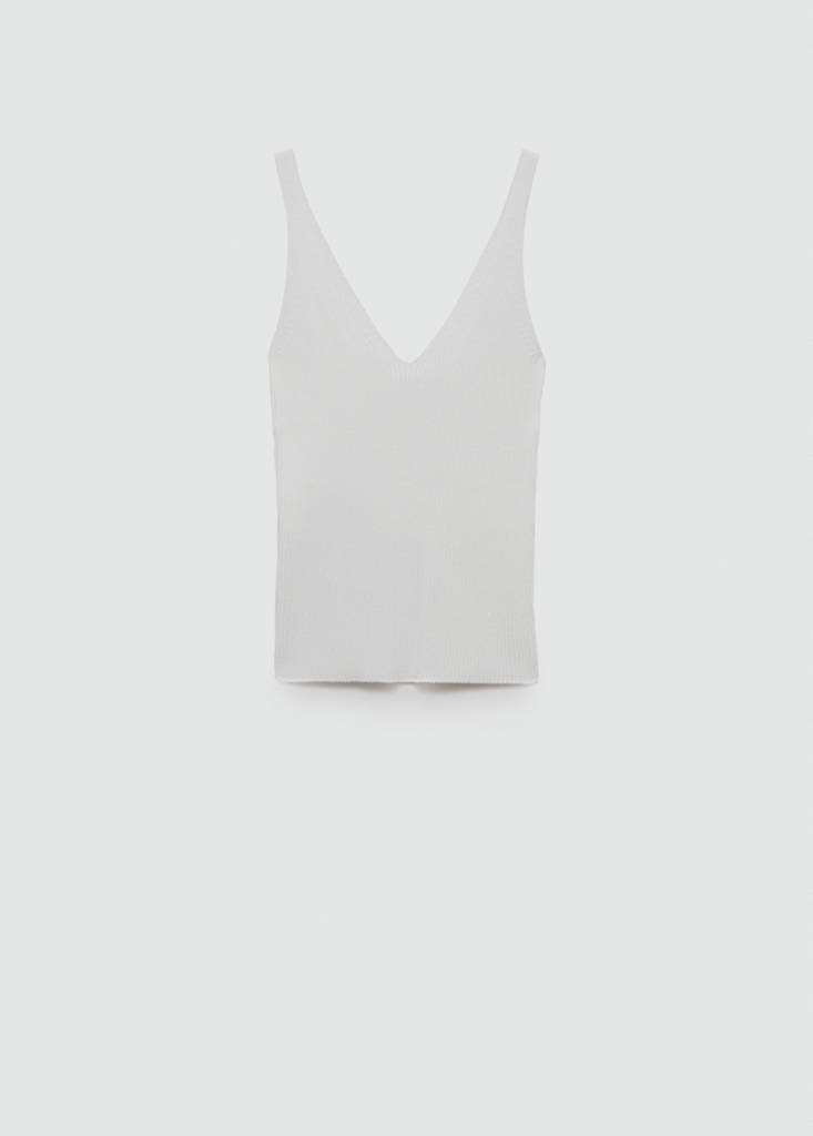 Knit strap top — Ecru