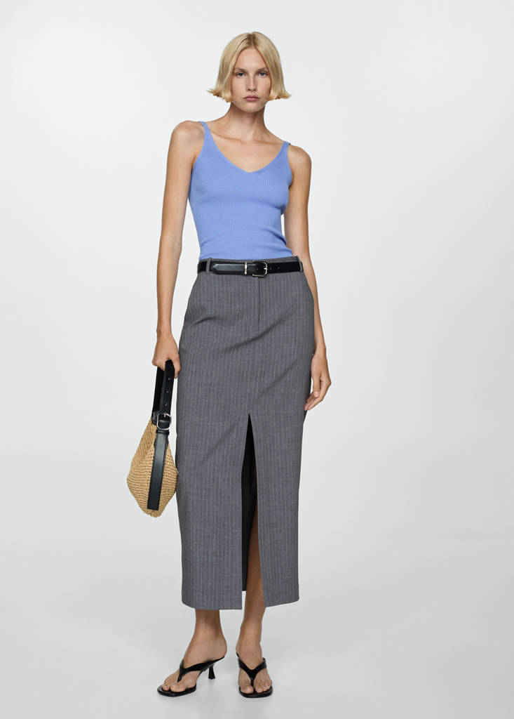 Knit strap top — Sky Blue