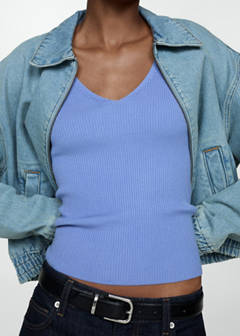 Knit strap top — Sky Blue 1